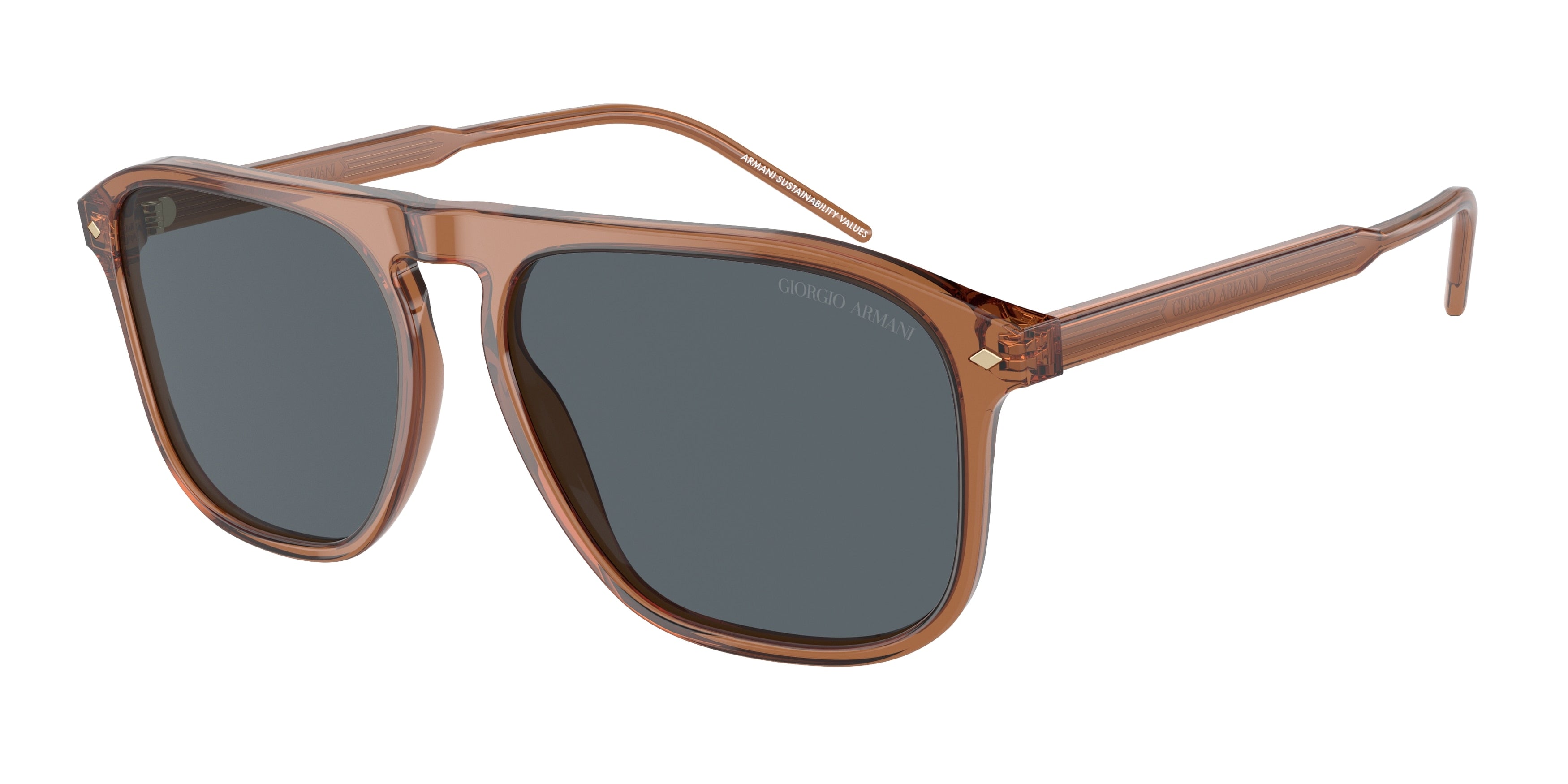 Giorgio Armani AR8212 Square Sunglasses  5932R5-Transparent Brown 58-145-16 - Color Map Brown