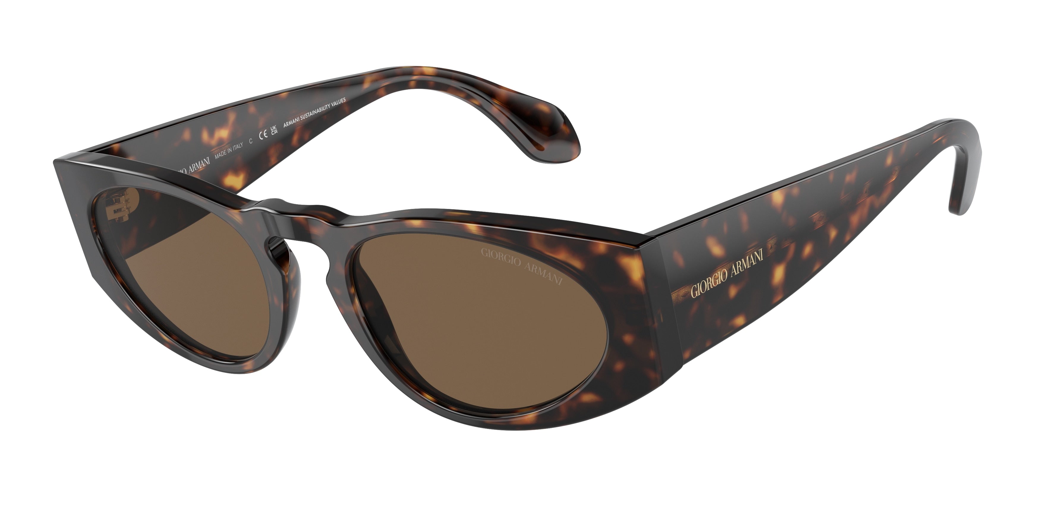 Giorgio Armani AR8216 Rectangle Sunglasses  612473-Havana 51-145-20 - Color Map Tortoise