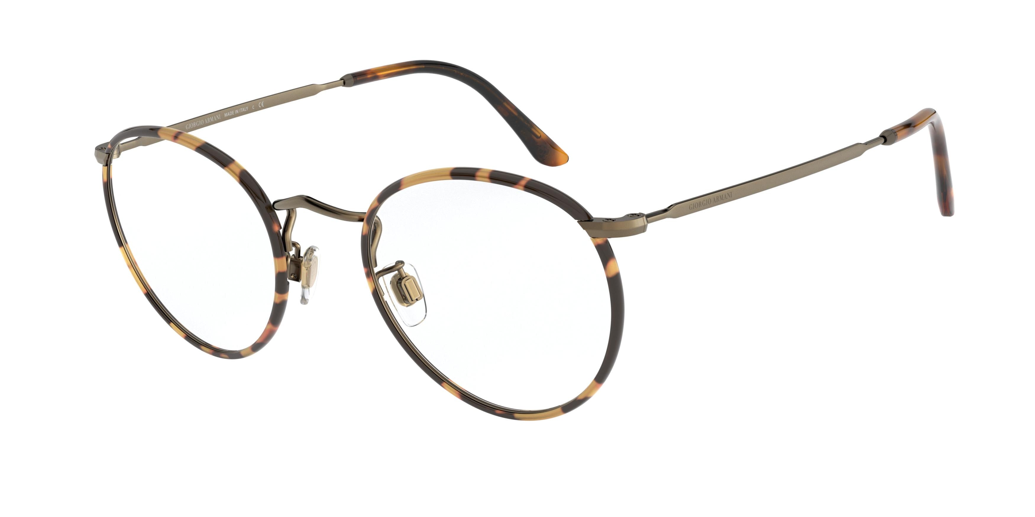 Giorgio Armani AR112MJ Round Eyeglasses  3292-Yellow Havana/Brushed Gold 49-145-22 - Color Map Tortoise