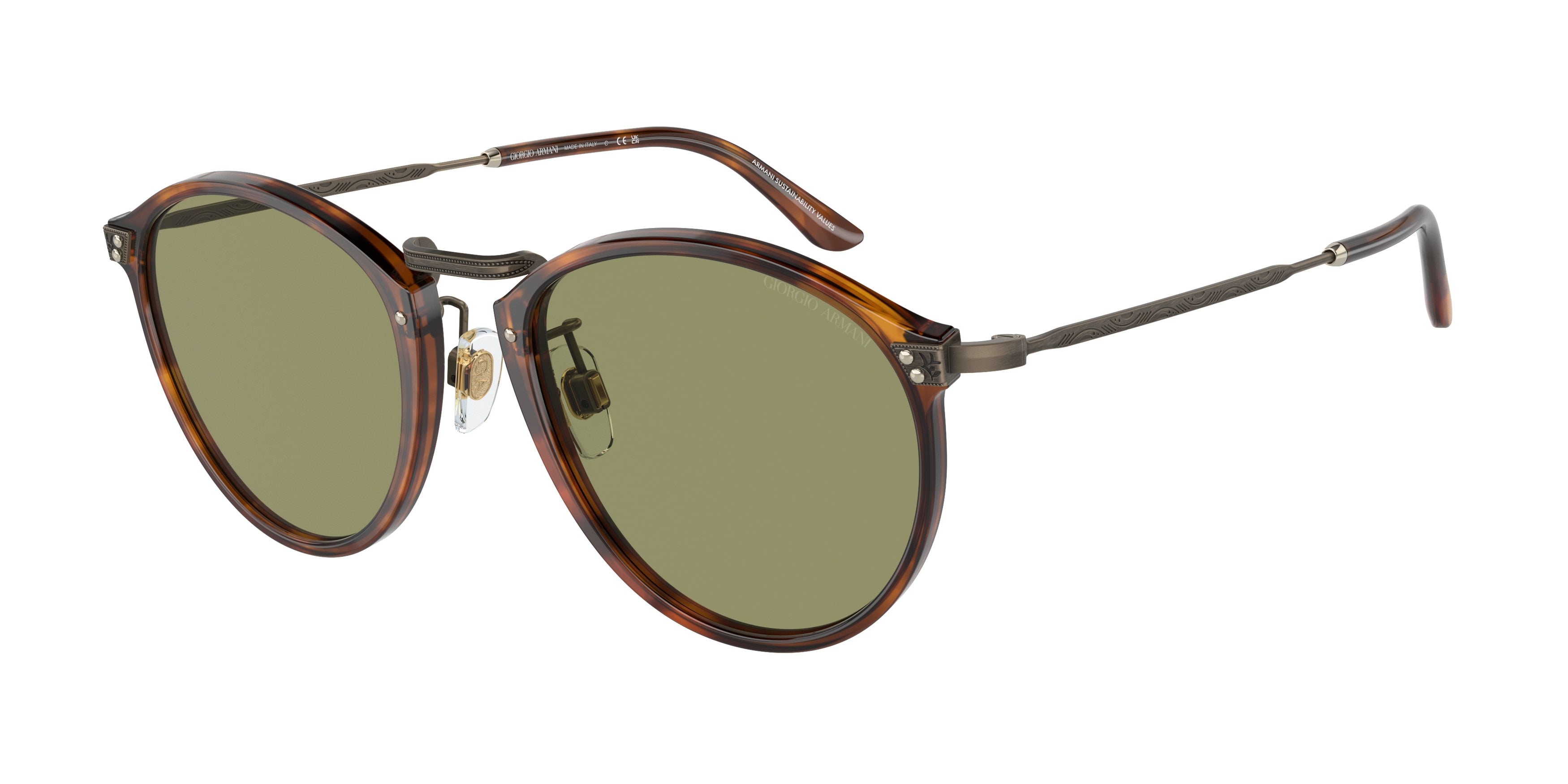 Giorgio Armani AR318SM Phantos Sunglasses  598814-Red Havana 51-145-20 - Color Map Tortoise