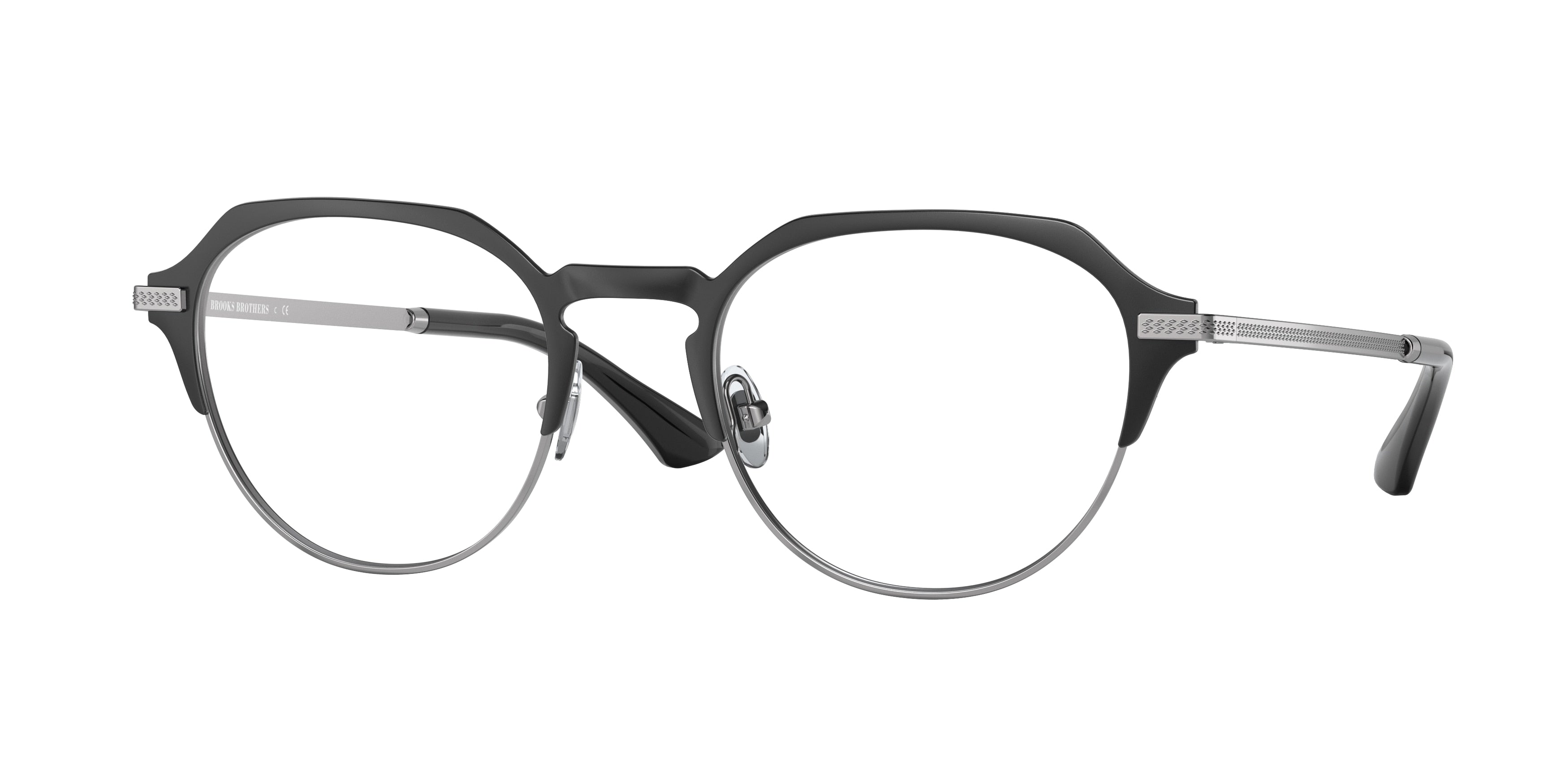 Brooks Brothers BB1082 Irregular Eyeglasses  6079-Gunmetal 52-150-21 - Color Map Grey