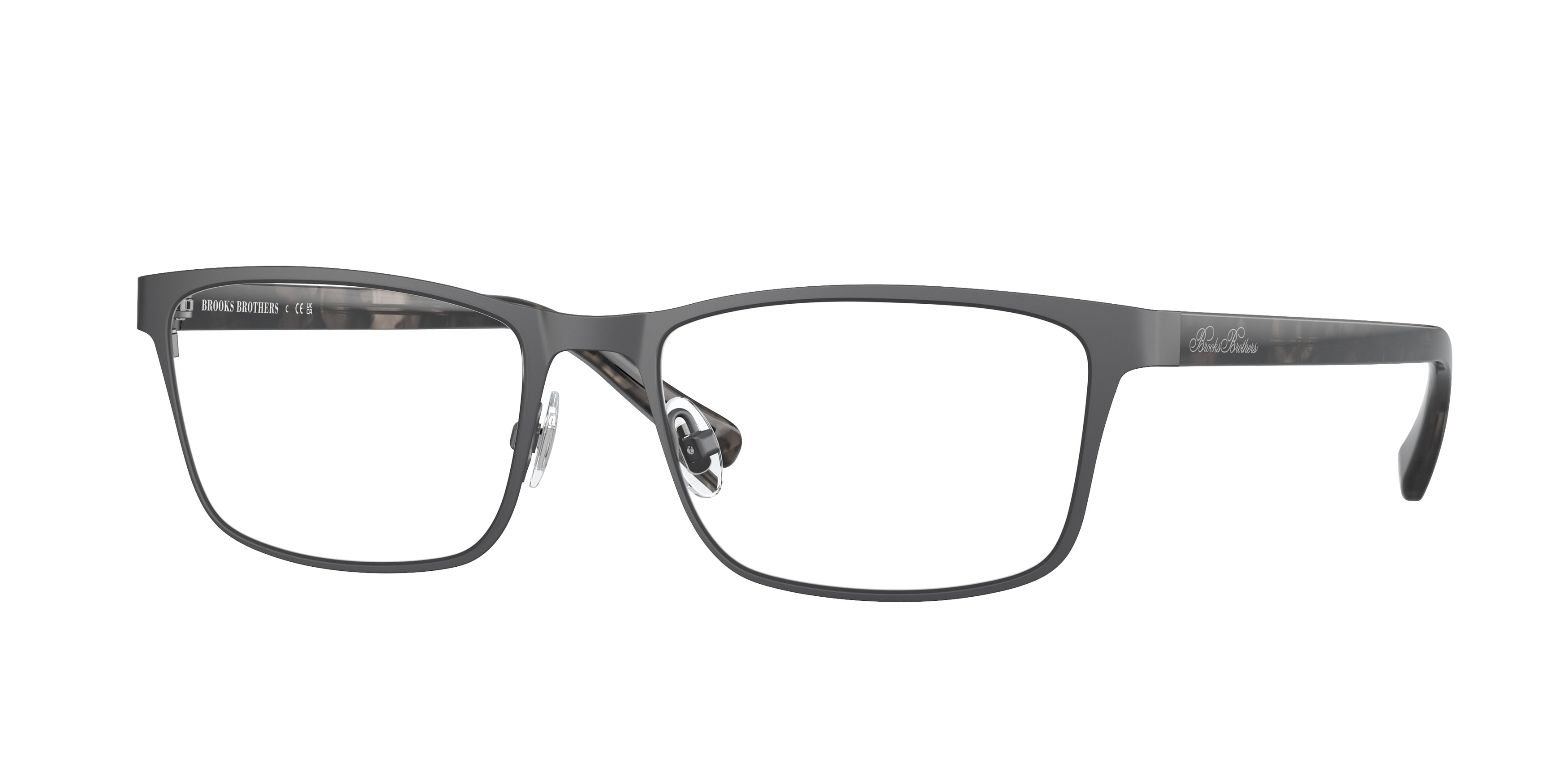 Brooks Brothers BB1112T Rectangle Eyeglasses  1035-Matte Gunmetal 55-145-18 - Color Map Grey