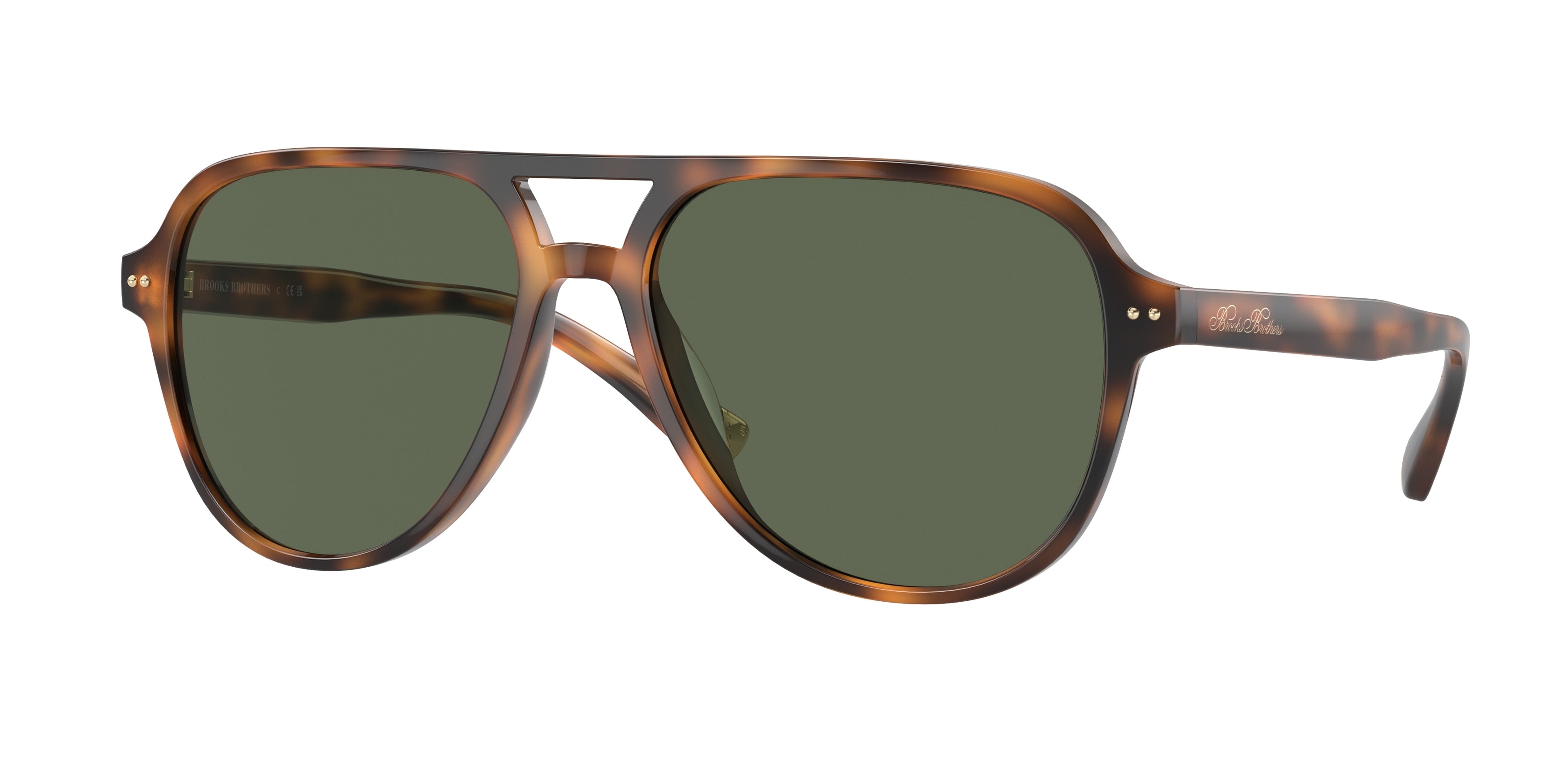 Brooks Brothers BB5053U Pilot Sunglasses  616171-Warm Tortoise 58-145-16 - Color Map Tortoise