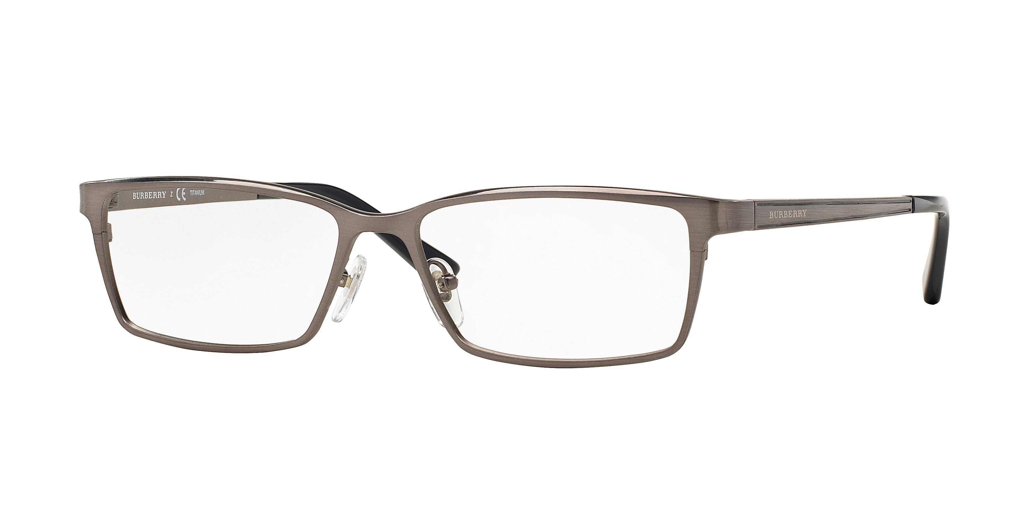 Burberry BE1292TD Rectangle Eyeglasses  1008-Brushed Gunmetal 55-145-15 - Color Map Grey