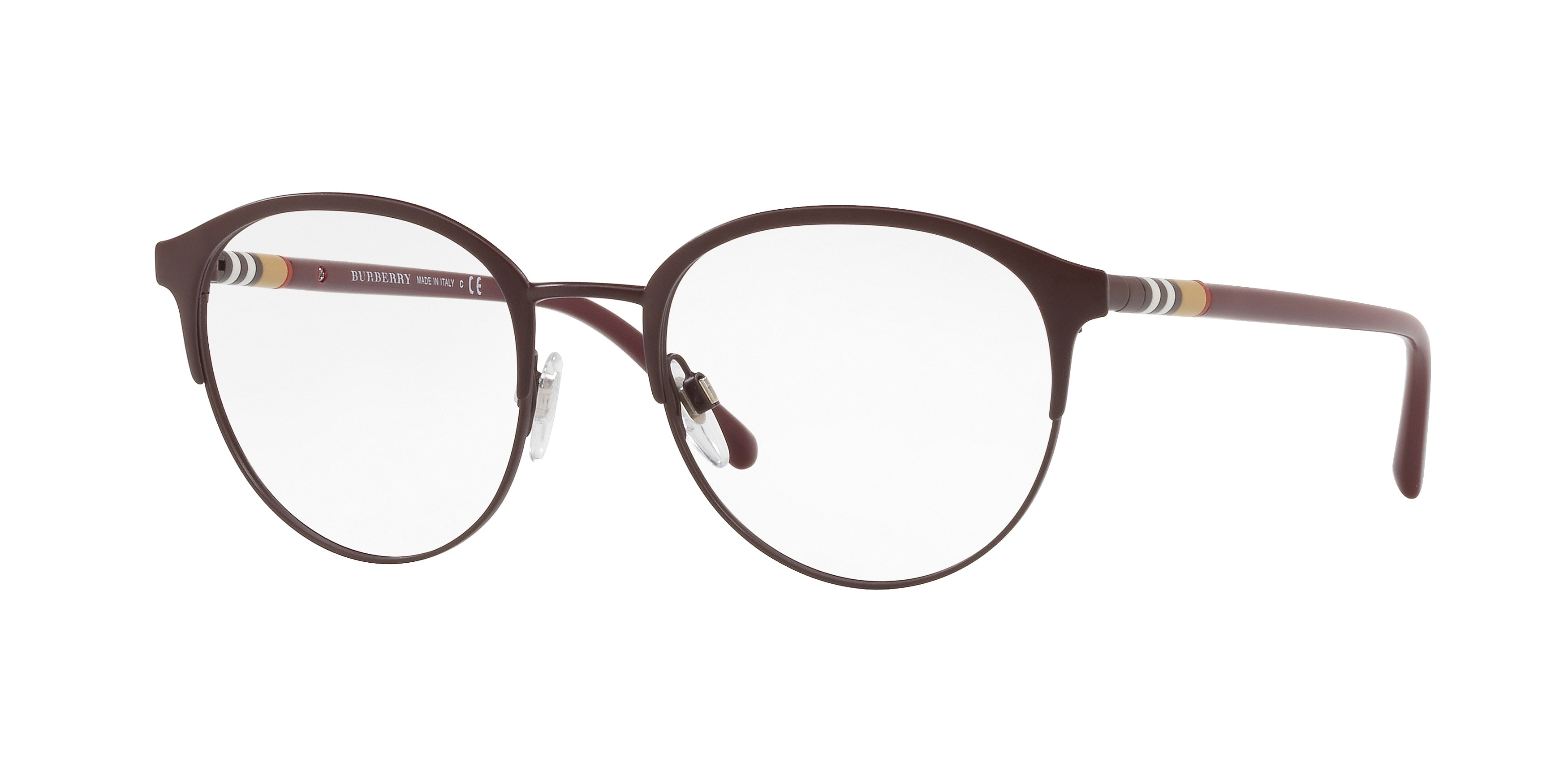 Burberry BE1318 Phantos Eyeglasses  1250-Matte Bordeaux 51-145-19 - Color Map Red