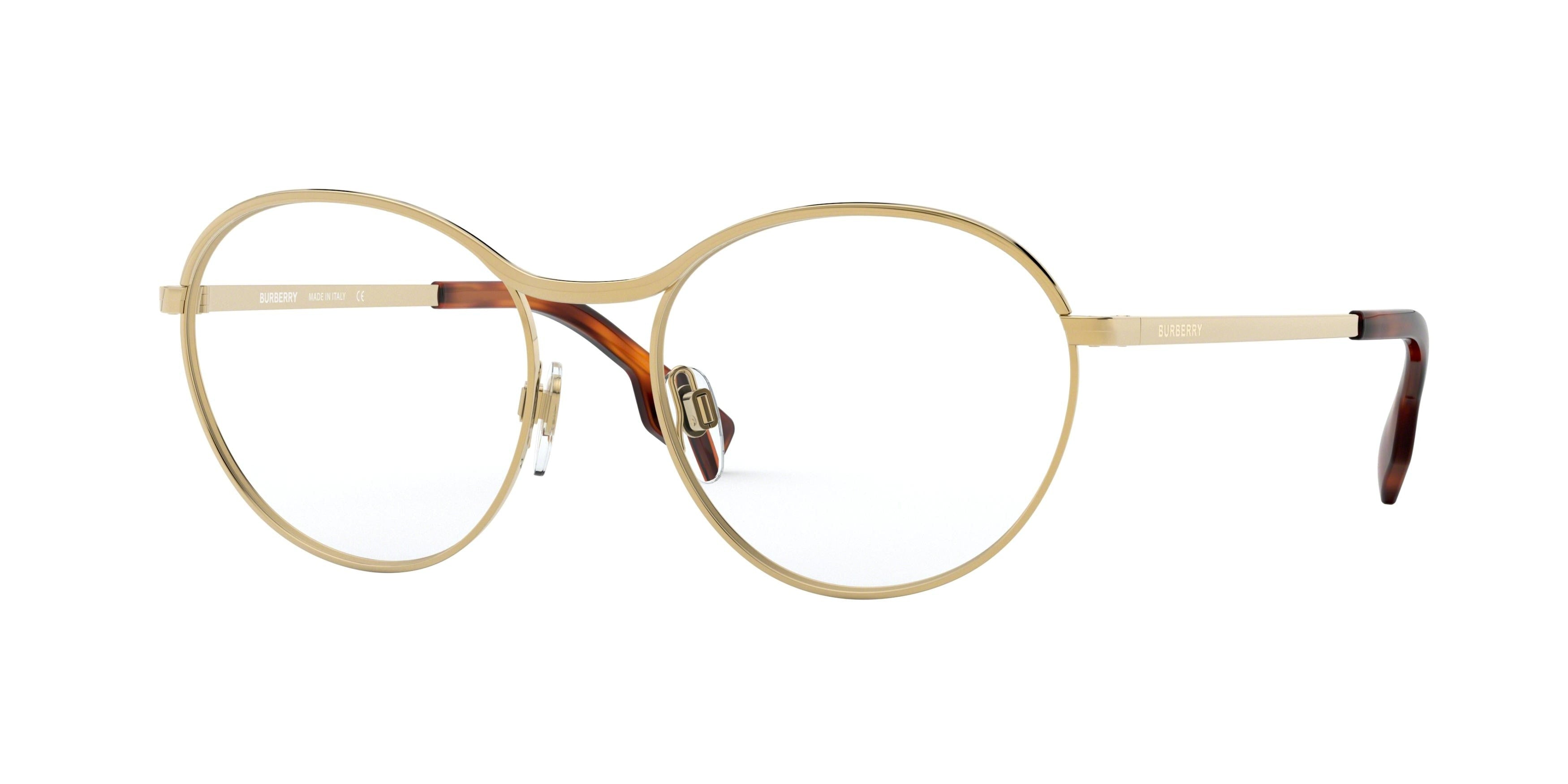 Burberry BE1337 Round Eyeglasses  1017-Gold 53-140-17 - Color Map Gold