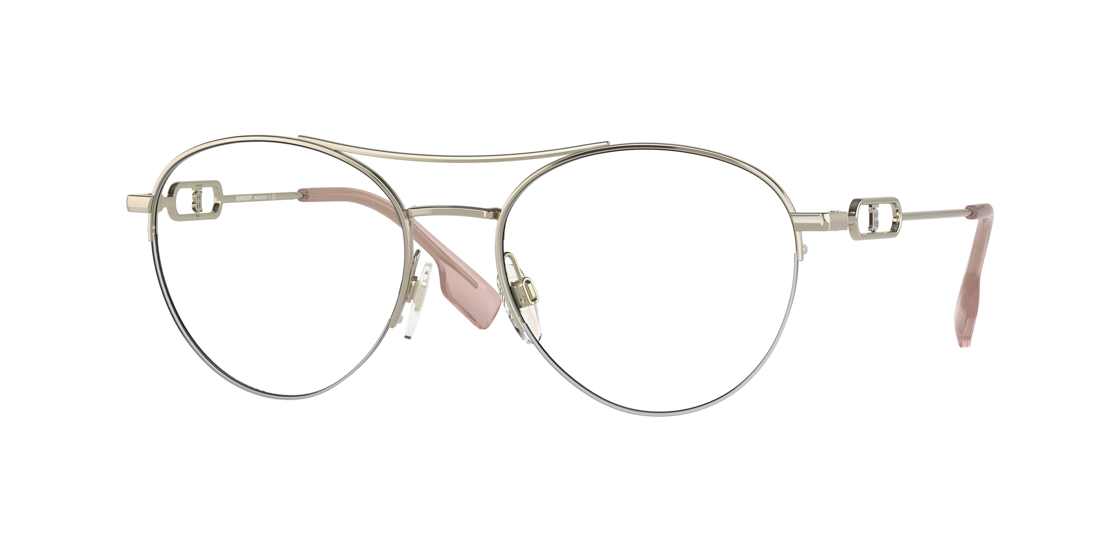 Burberry MARTHA BE1354 Phantos Eyeglasses  1321-Light Gold 53-140-18 - Color Map Gold