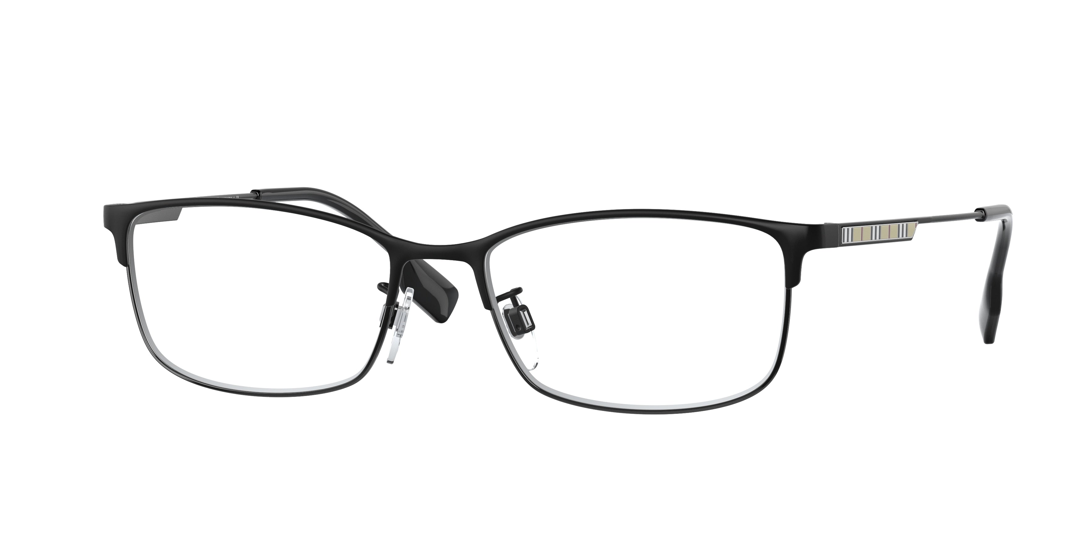 Burberry BE1357TD Rectangle Eyeglasses  1007-Black 55-145-17 - Color Map Black