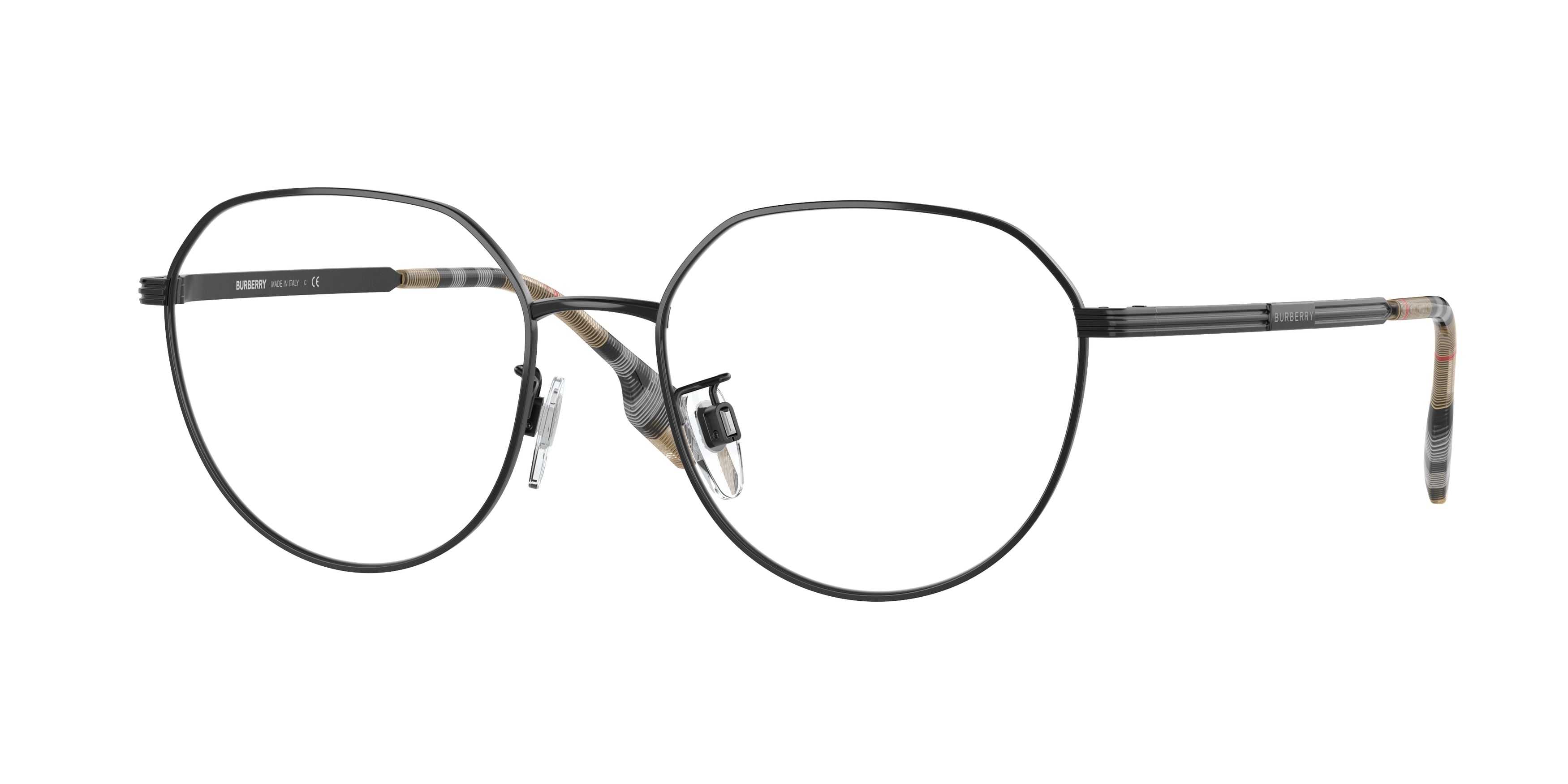 Burberry BE1370D Irregular Eyeglasses  1001-Black 54-145-18 - Color Map Black