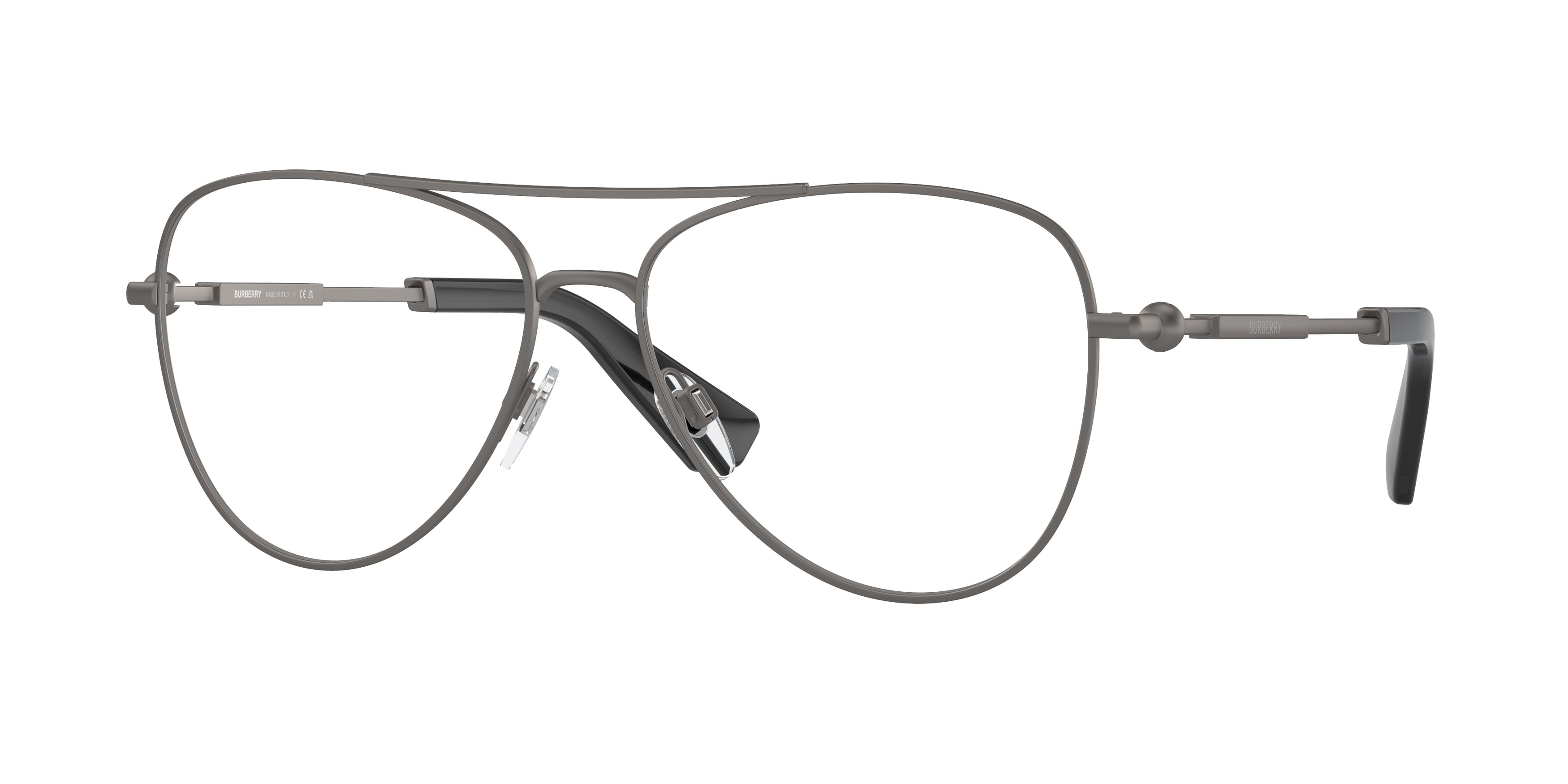 Burberry BE1386 Pilot Eyeglasses  1316-Dark Grey 57-145-15 - Color Map Grey