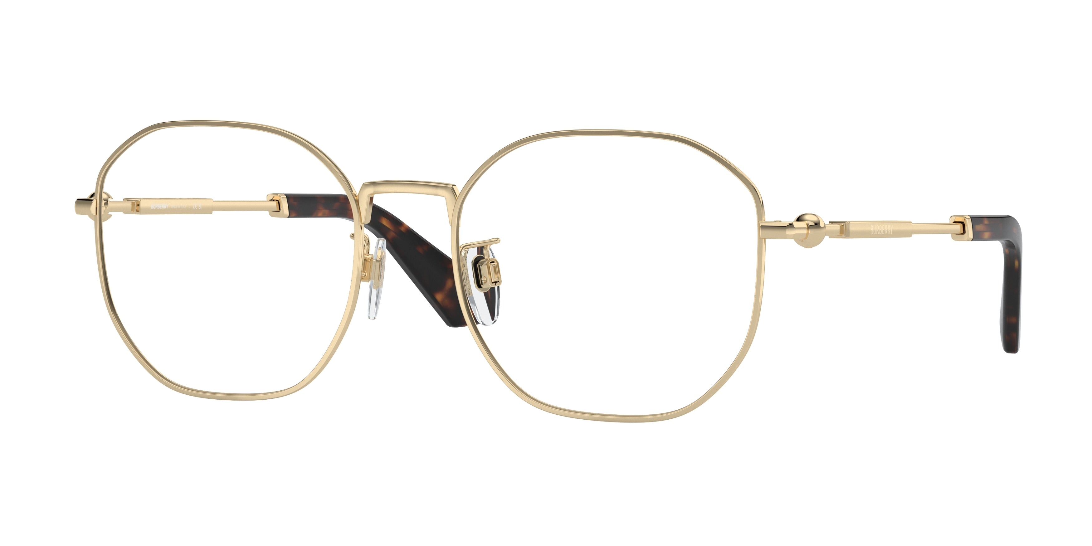 Burberry BE1387D Irregular Eyeglasses  1109-Light Gold 56-145-19 - Color Map Gold