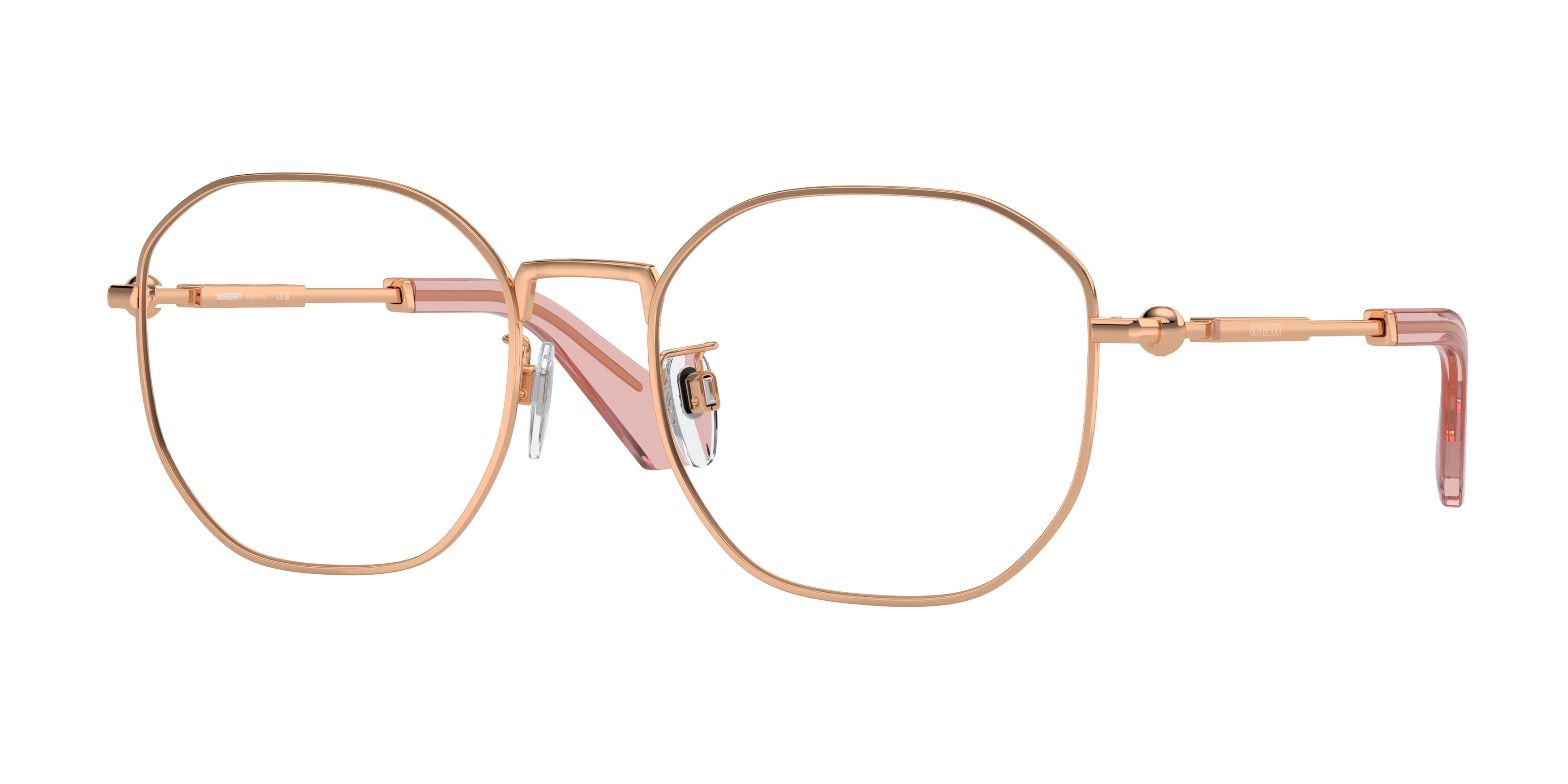 Burberry BE1387D Irregular Eyeglasses  1337-Rose Gold 56-145-19 - Color Map Gold