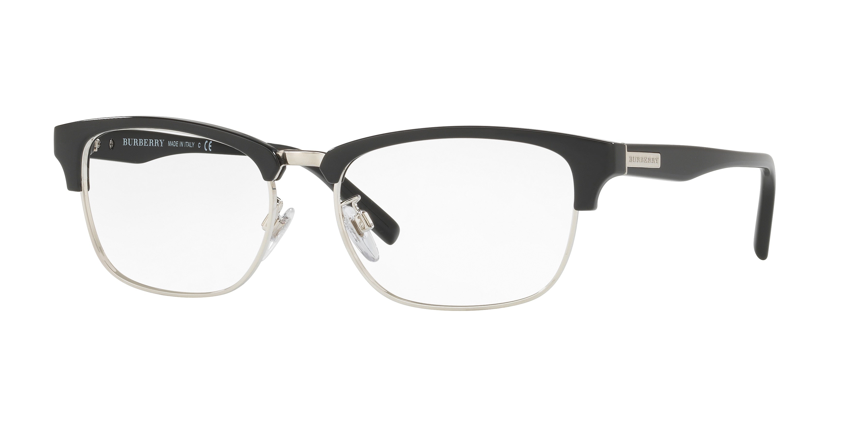 Burberry BE2238D Square Eyeglasses  3001-Black/Silver 55-145-17 - Color Map Black