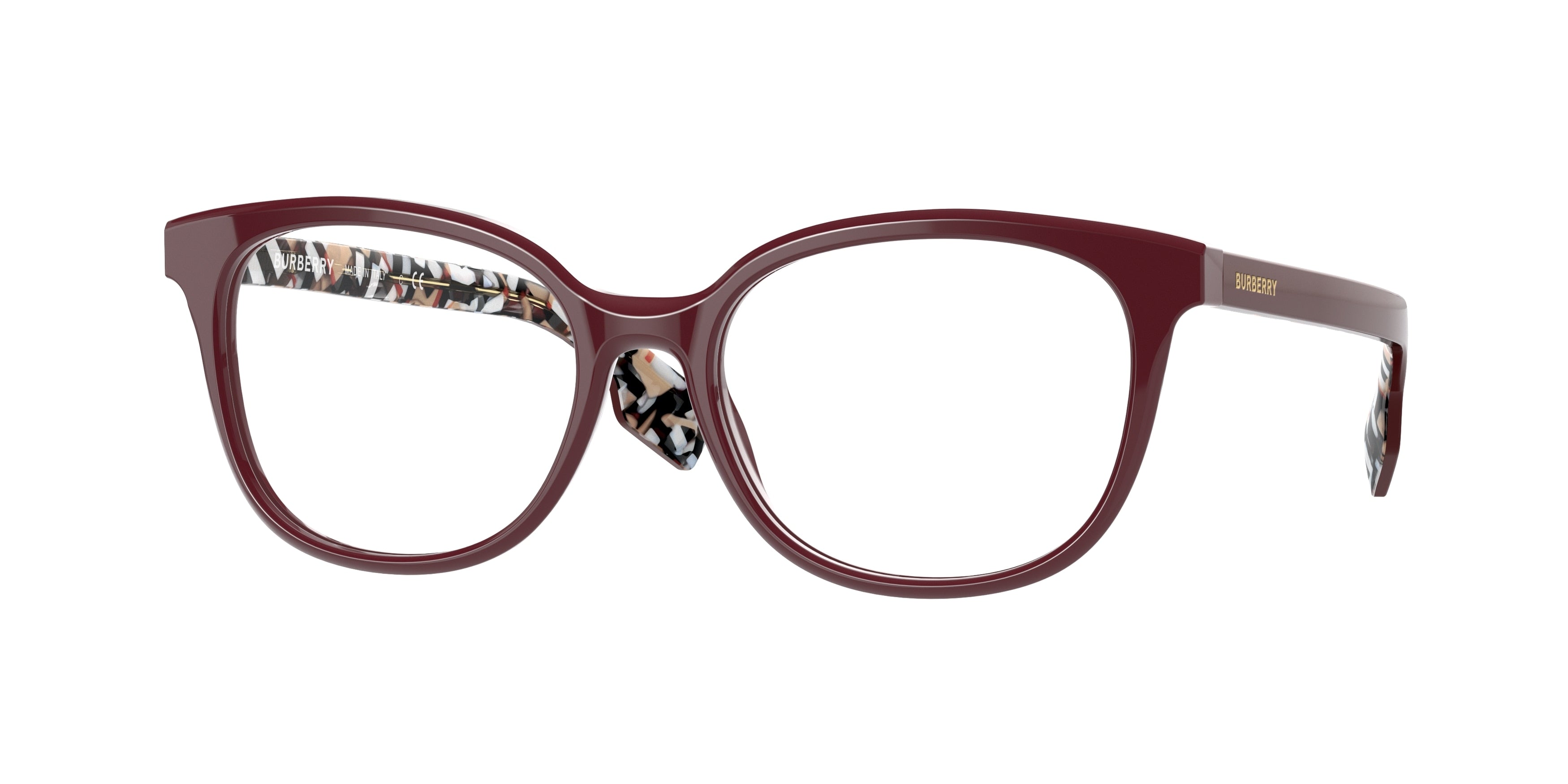 Burberry BE2291 Square Eyeglasses  3742-Bordeaux 51-140-17 - Color Map Red