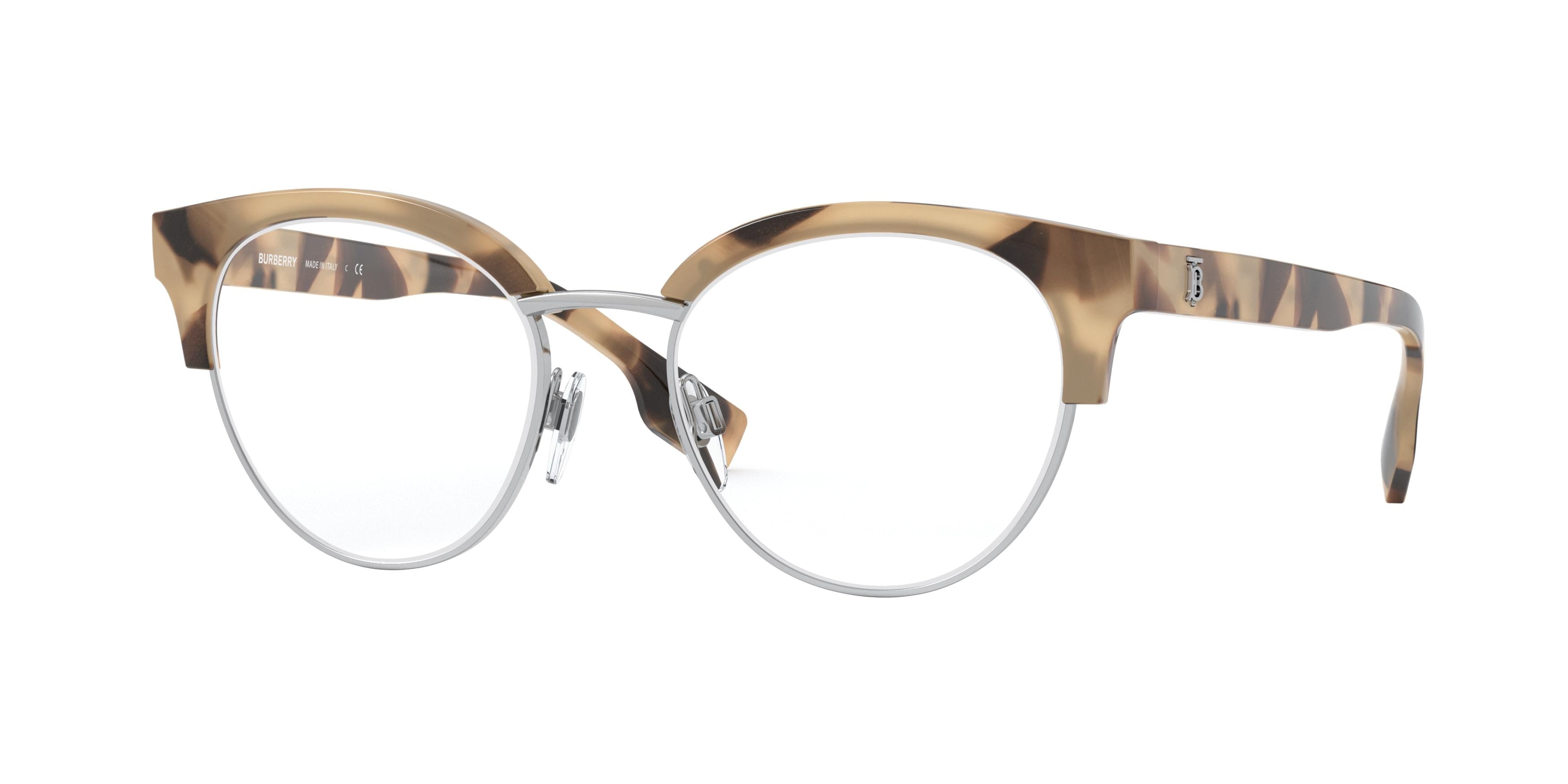 Burberry BIRCH BE2316 Phantos Eyeglasses  3501-Spotted Horn/Silver 51-140-18 - Color Map Brown