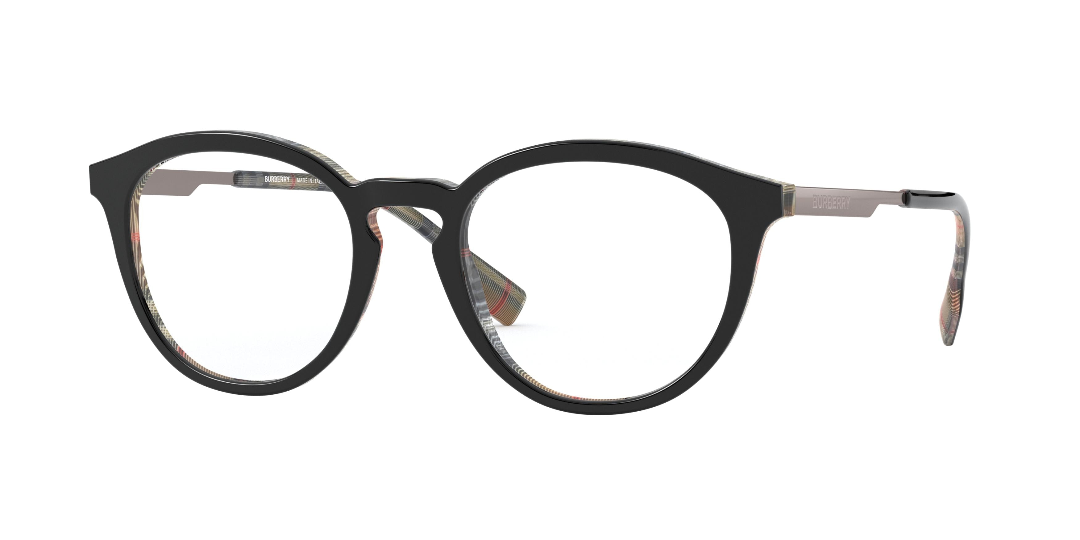 Burberry KEATS BE2321 Phantos Eyeglasses  3838-Top Black On Vintage Check 49-145-20 - Color Map Black