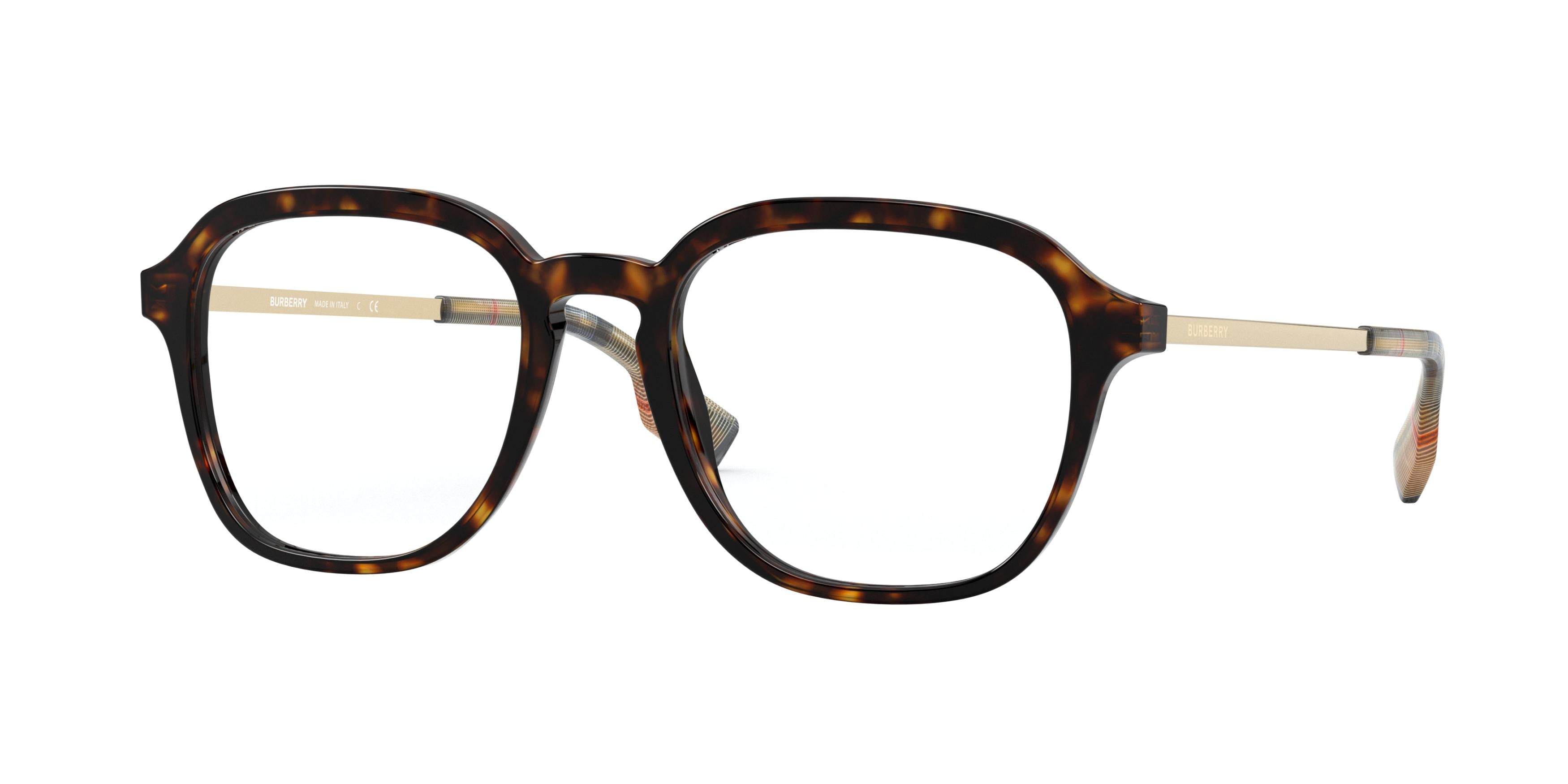 Burberry THEODORE BE2327 Square Eyeglasses  3002-Dark Havana 52-145-19 - Color Map Brown