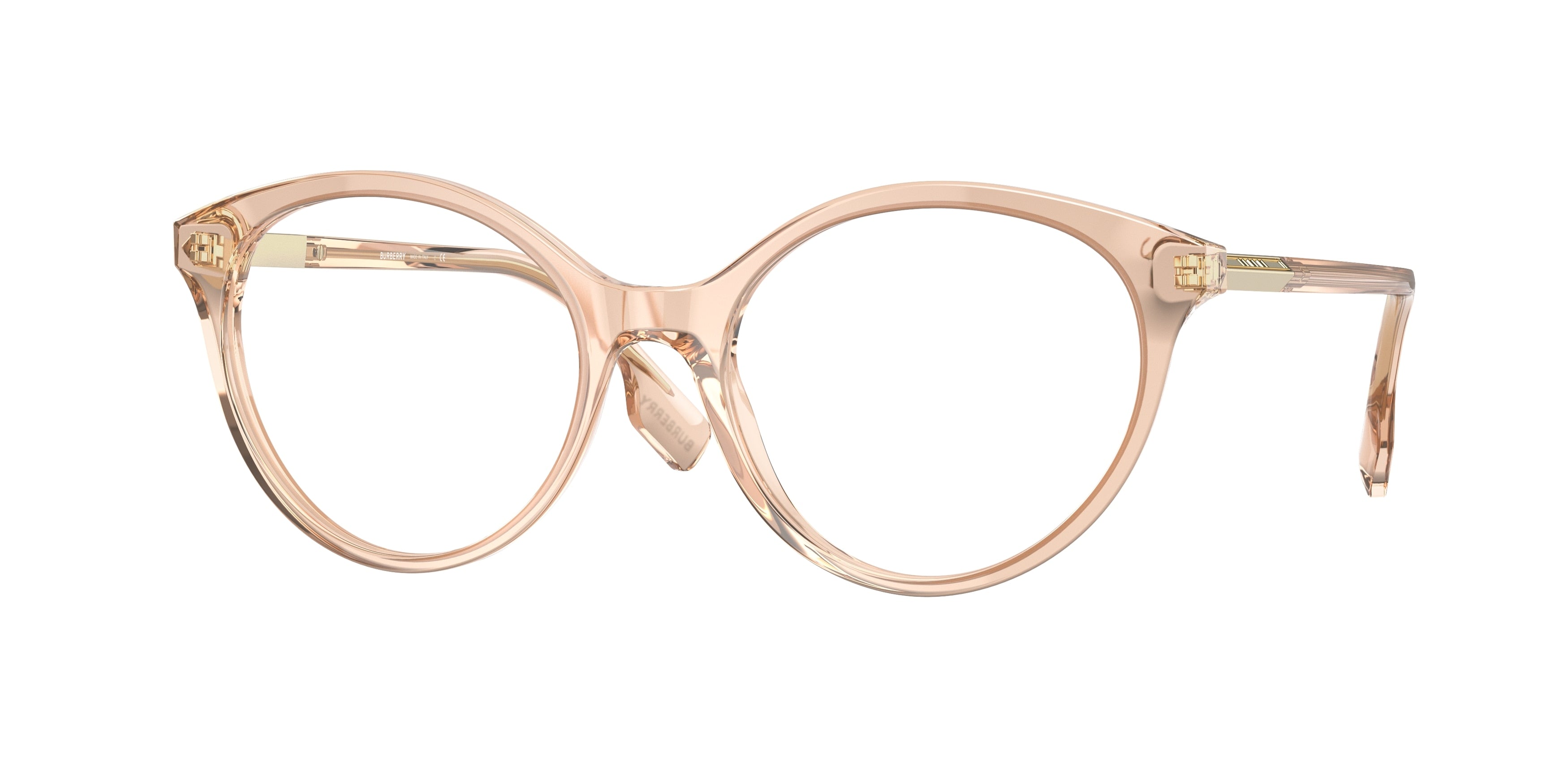 Burberry JEAN BE2349 Round Eyeglasses  3358-Peach 53-140-18 - Color Map Pink