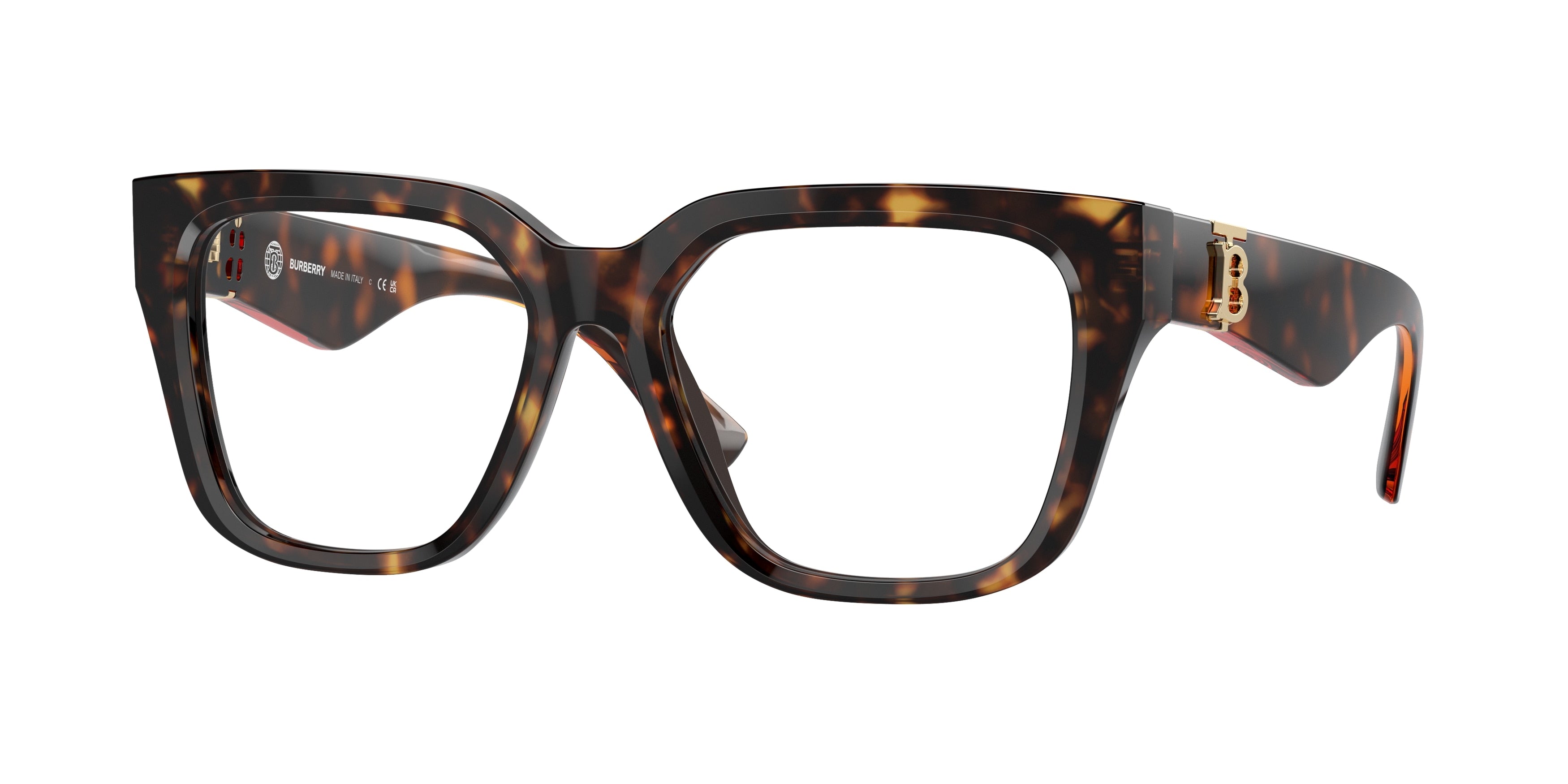 Burberry BE2403 Square Eyeglasses  3002-Dark Havana 53-140-17 - Color Map Brown