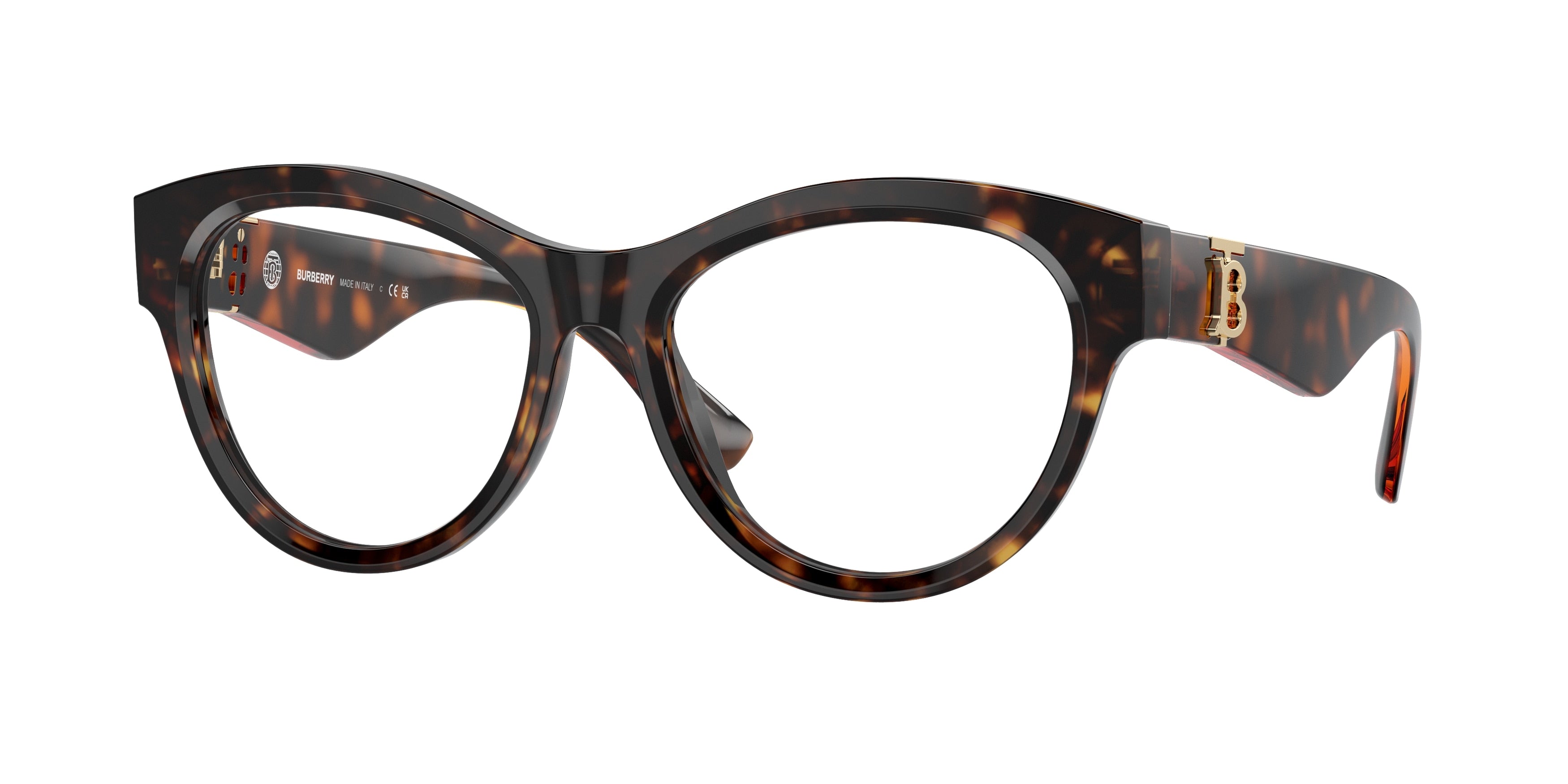 Burberry BE2404F Round Eyeglasses  3002-Dark Havana 53-140-17 - Color Map Brown