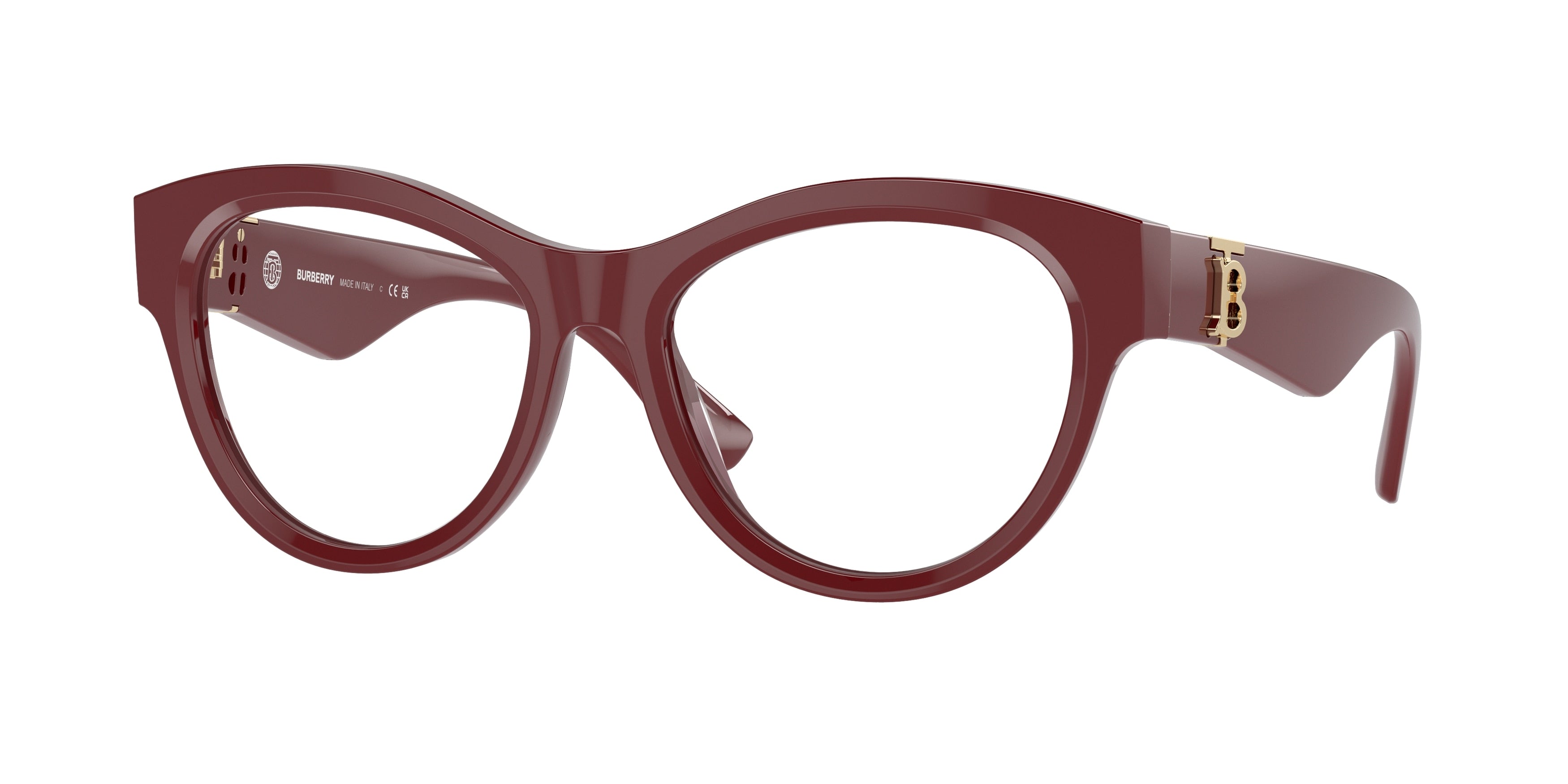 Burberry BE2404F Round Eyeglasses  4119-Bordeaux 53-140-17 - Color Map Red