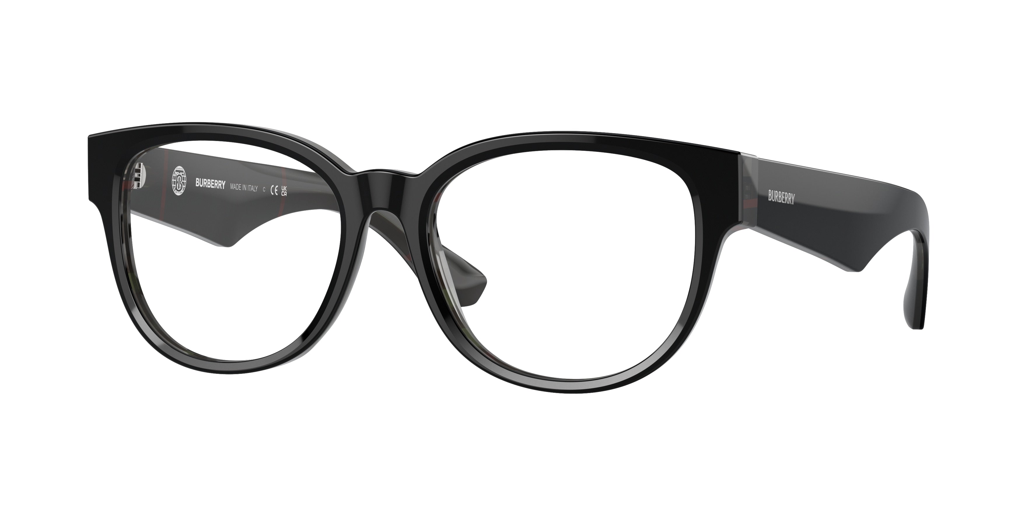 Burberry BE2410F Phantos Eyeglasses  4121-Top Black On Vintage Check 53-140-17 - Color Map Black