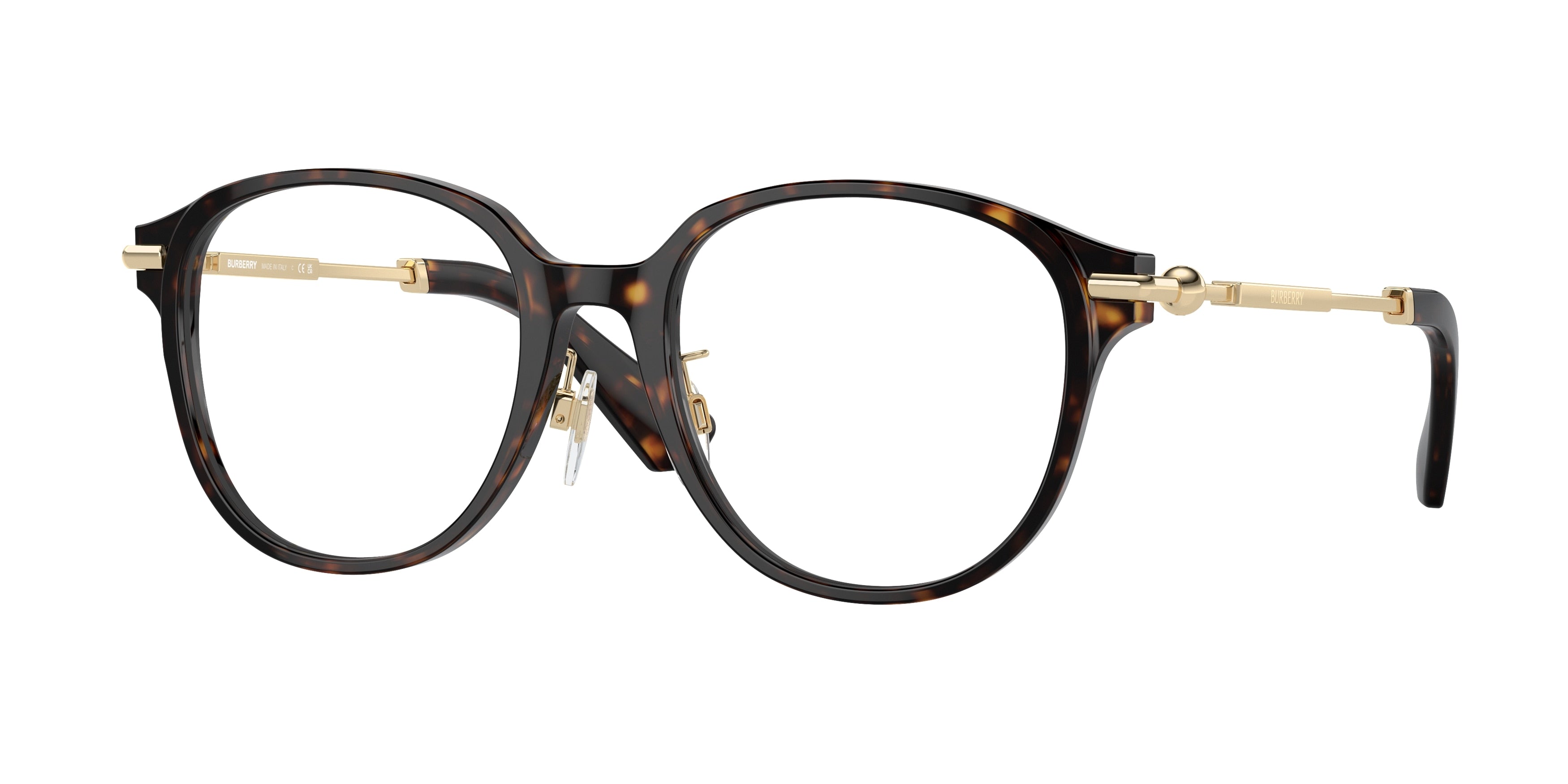 Burberry BE2412D Round Eyeglasses  3002-Dark Havana 52-140-19 - Color Map Brown