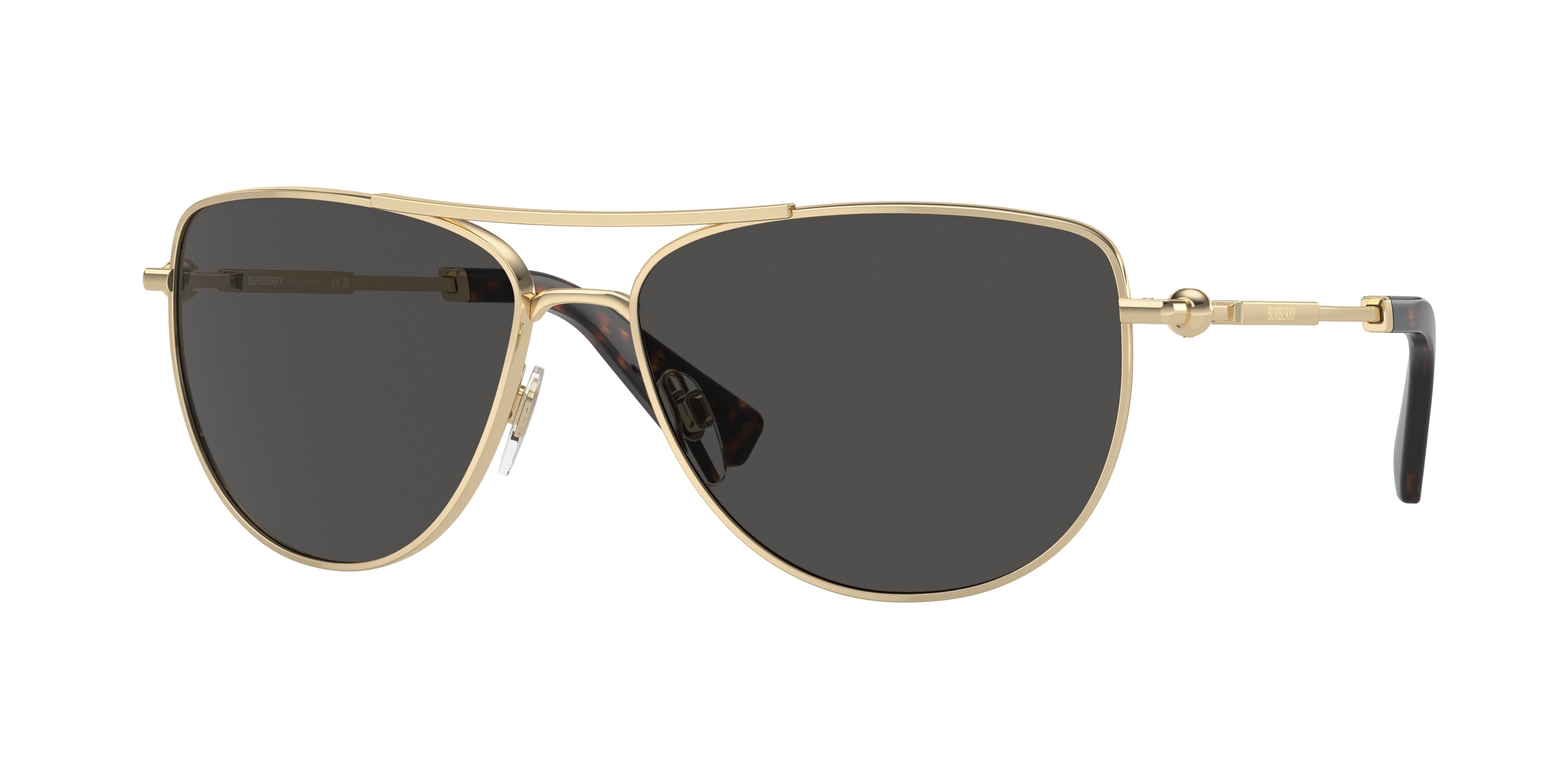 Burberry BE3149 Pilot Sunglasses  110987-Light Gold 60-140-15 - Color Map Gold