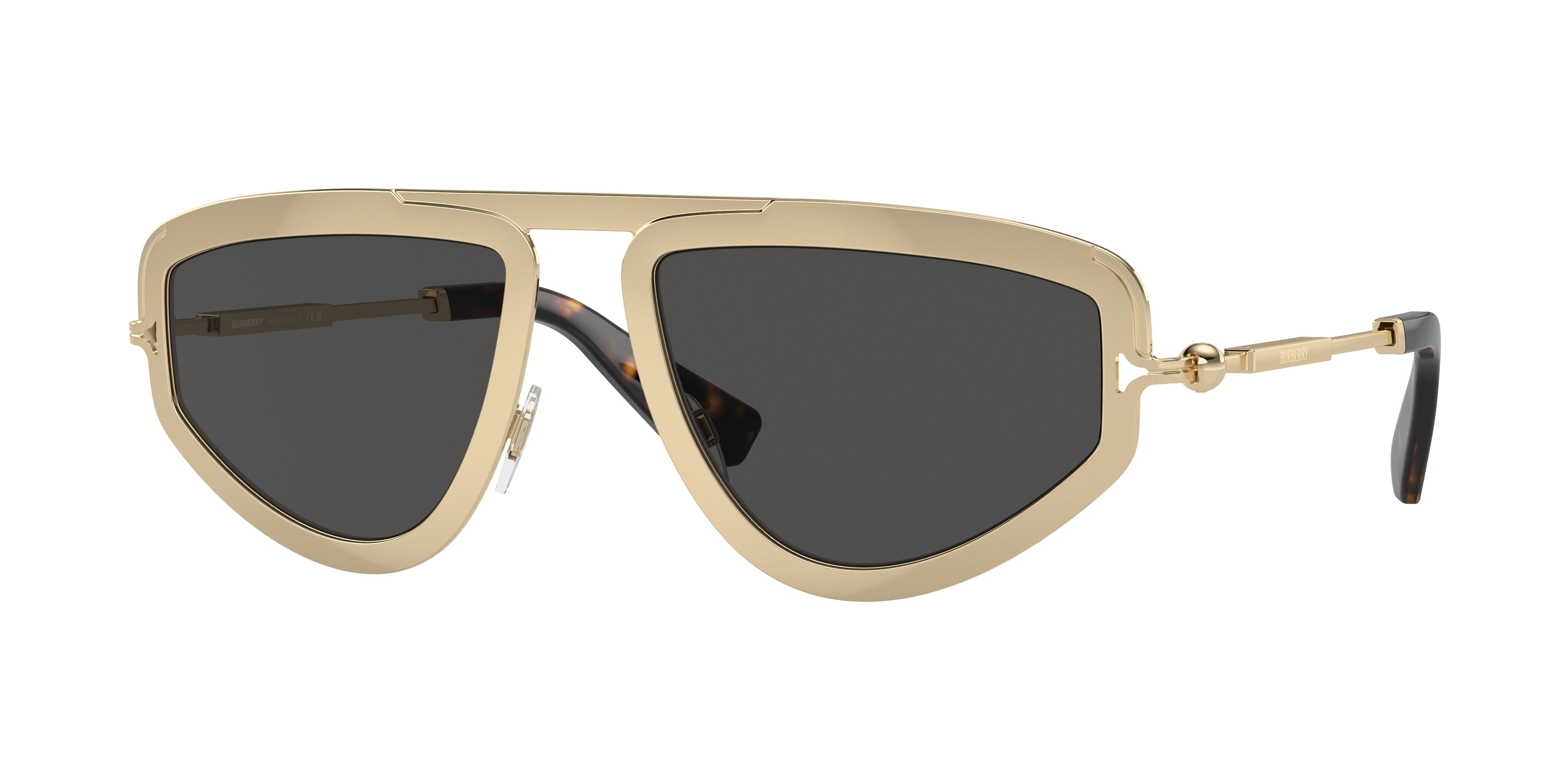 Burberry BE3150 Irregular Sunglasses  110987-Light Gold 56-140-19 - Color Map Gold