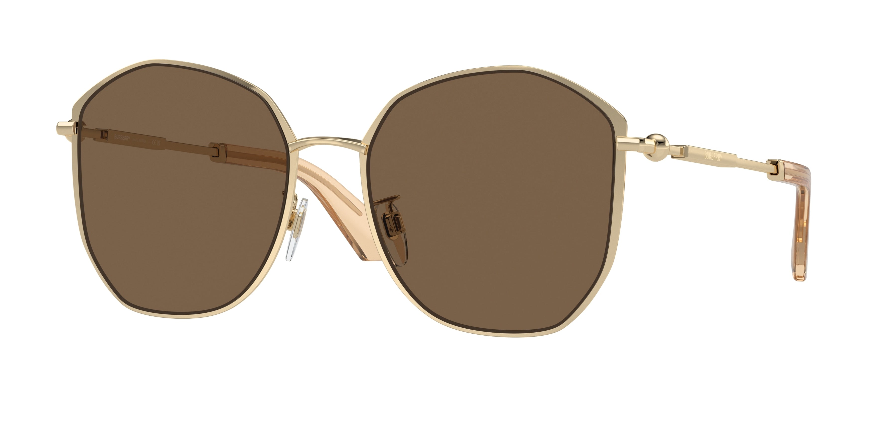 Burberry BE3153D Irregular Sunglasses  110973-Light Gold 57-145-19 - Color Map Gold