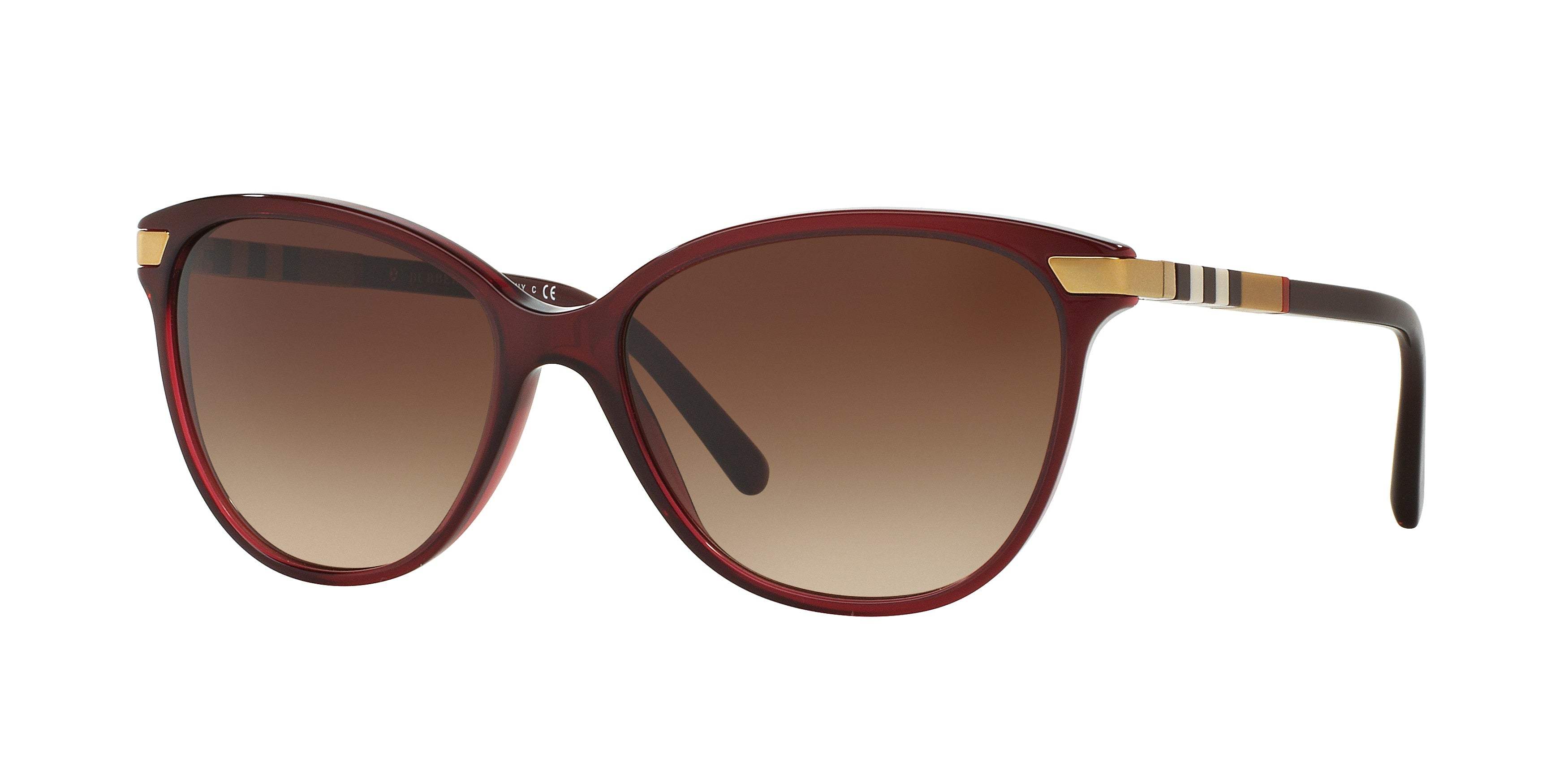 Burberry BE4216 Cat Eye Sunglasses  301413-Bordeaux 57-140-16 - Color Map Red