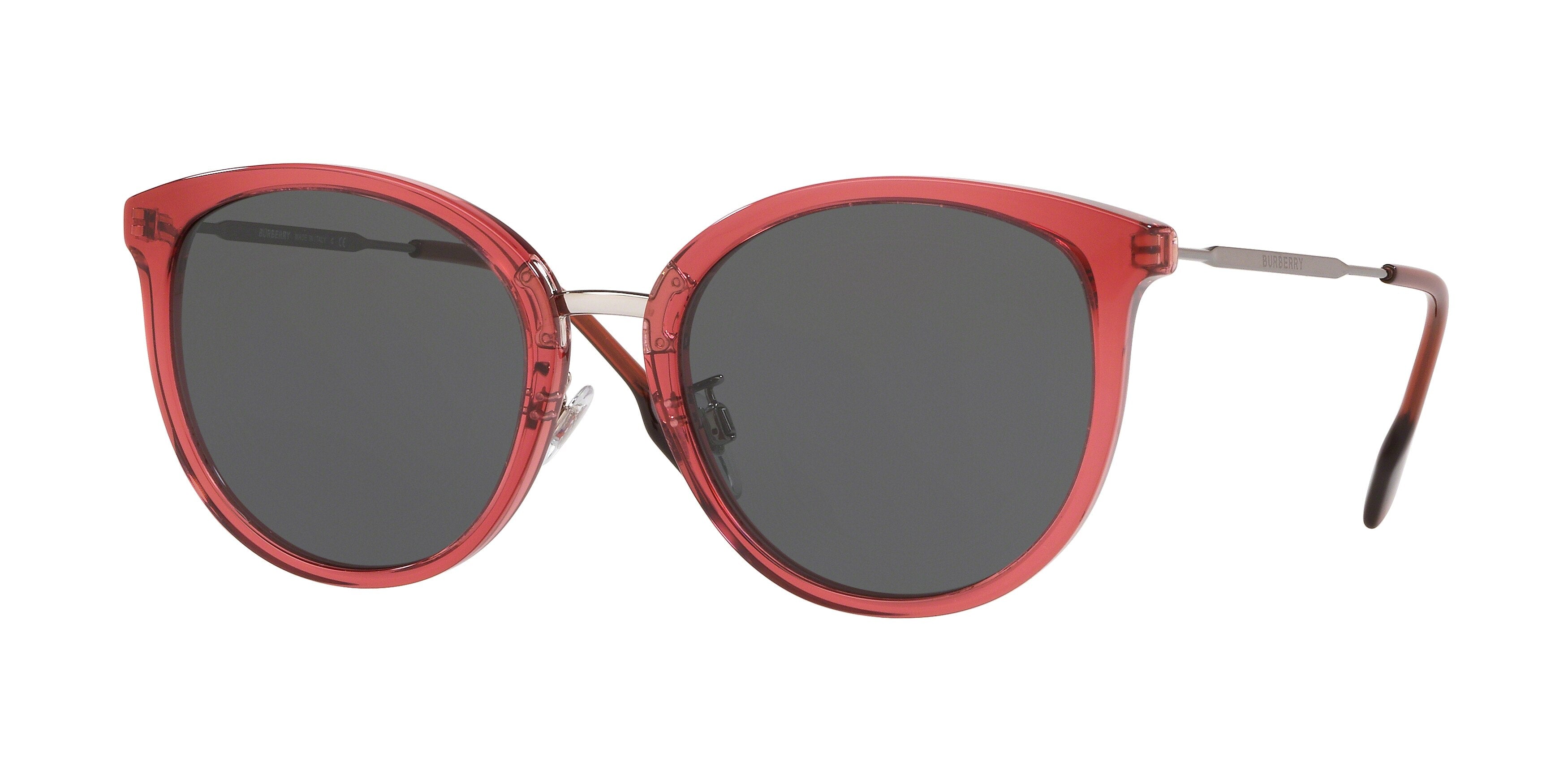 Burberry BE4289D Round Sunglasses  378987-Transparent Red 56-145-20 - Color Map Red