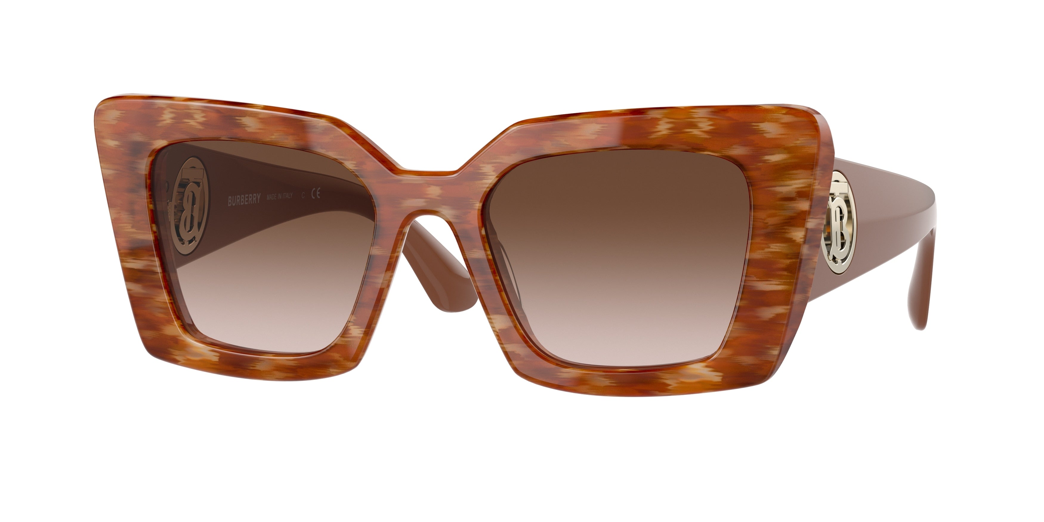 Burberry DAISY BE4344 Square Sunglasses  394013-Spotted Brown 51-140-20 - Color Map Brown