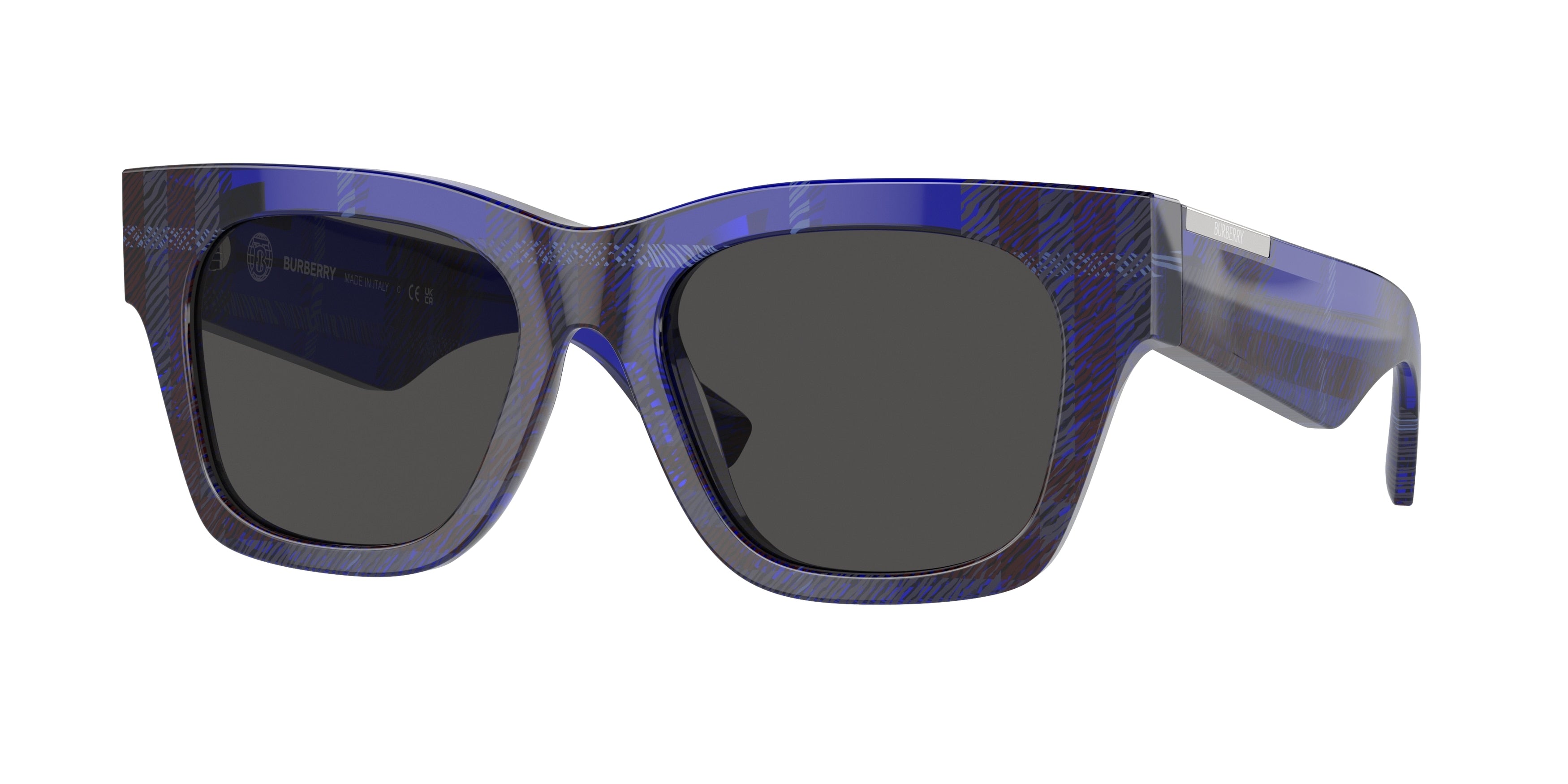 Burberry BE4424 Square Sunglasses  411487-Check Blue 52-140-18 - Color Map Blue