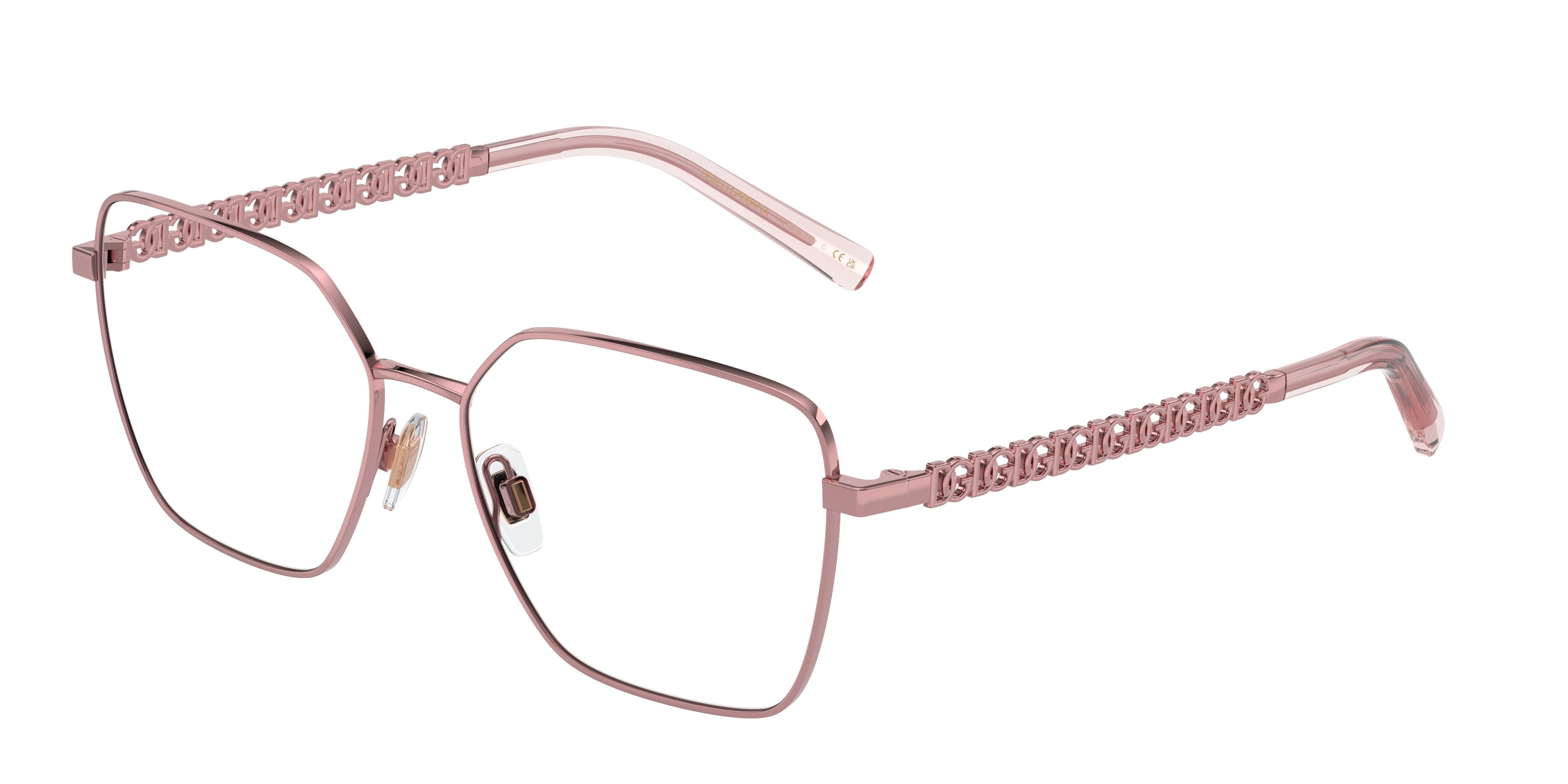 DOLCE & GABBANA DG1351 Square Eyeglasses  1361-Rose 54-140-15 - Color Map Pink