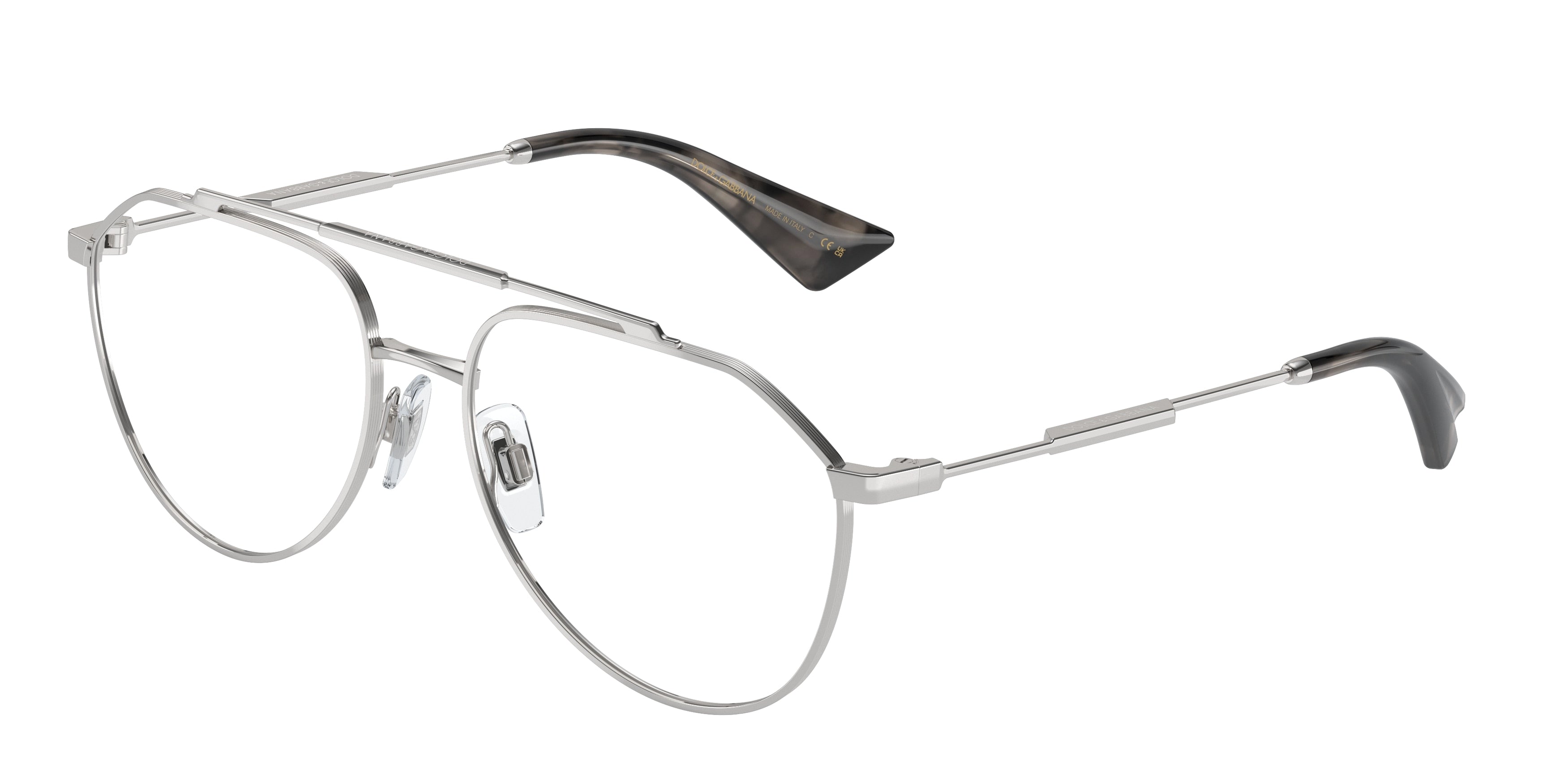 DOLCE & GABBANA DG1353 Pilot Eyeglasses  05-Silver 57-145-16 - Color Map Silver