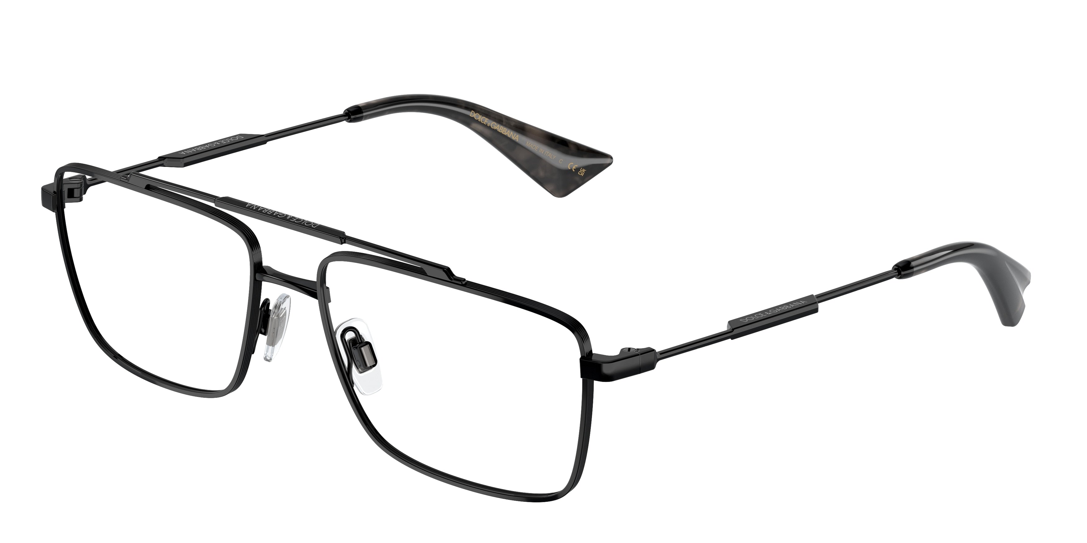 DOLCE & GABBANA DG1354 Rectangle Eyeglasses  01-Black 56-145-16 - Color Map Black