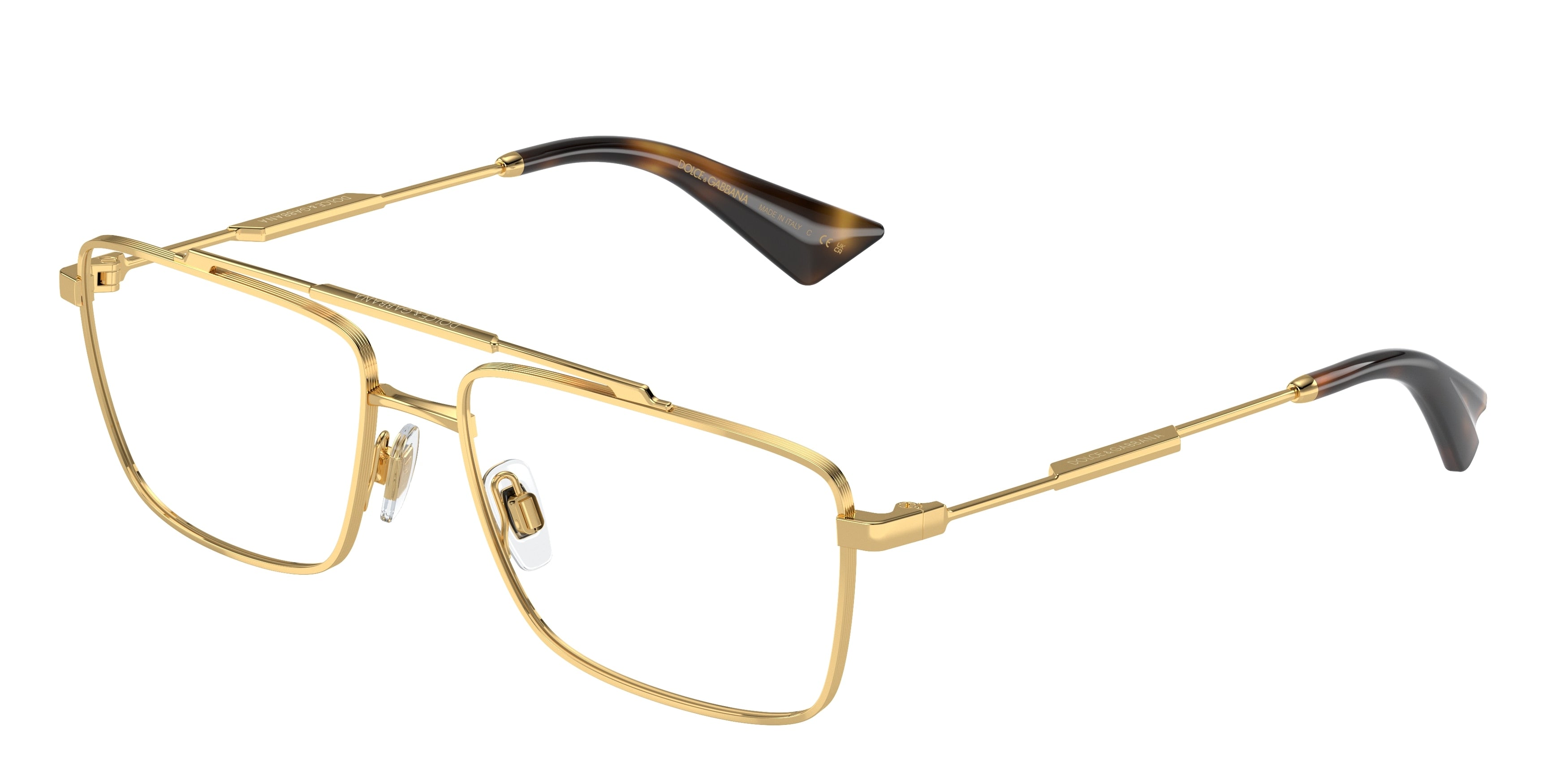 DOLCE & GABBANA DG1354 Rectangle Eyeglasses  02-Gold 56-145-16 - Color Map Gold