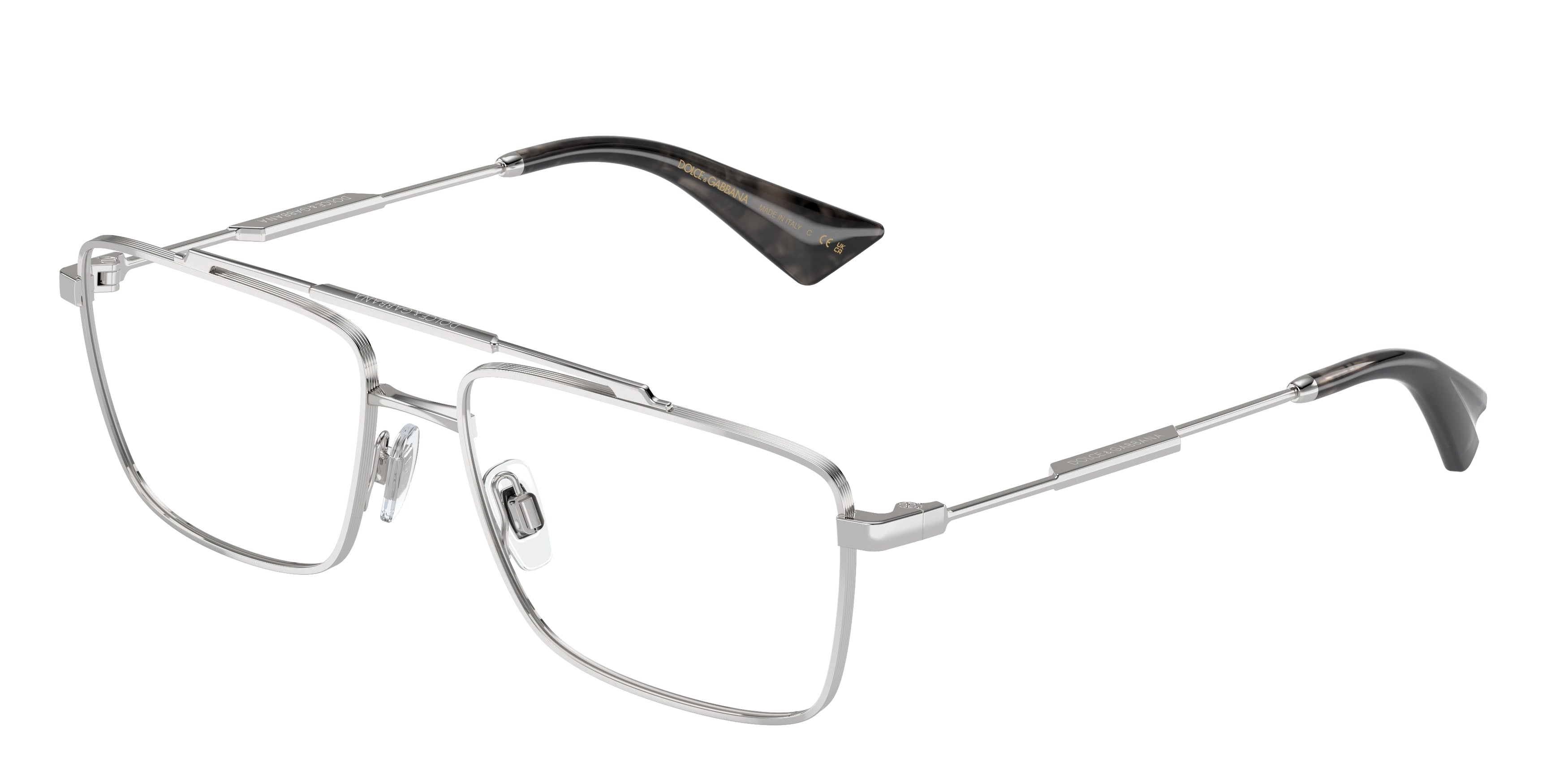 DOLCE & GABBANA DG1354 Rectangle Eyeglasses  05-Silver 56-145-16 - Color Map Silver