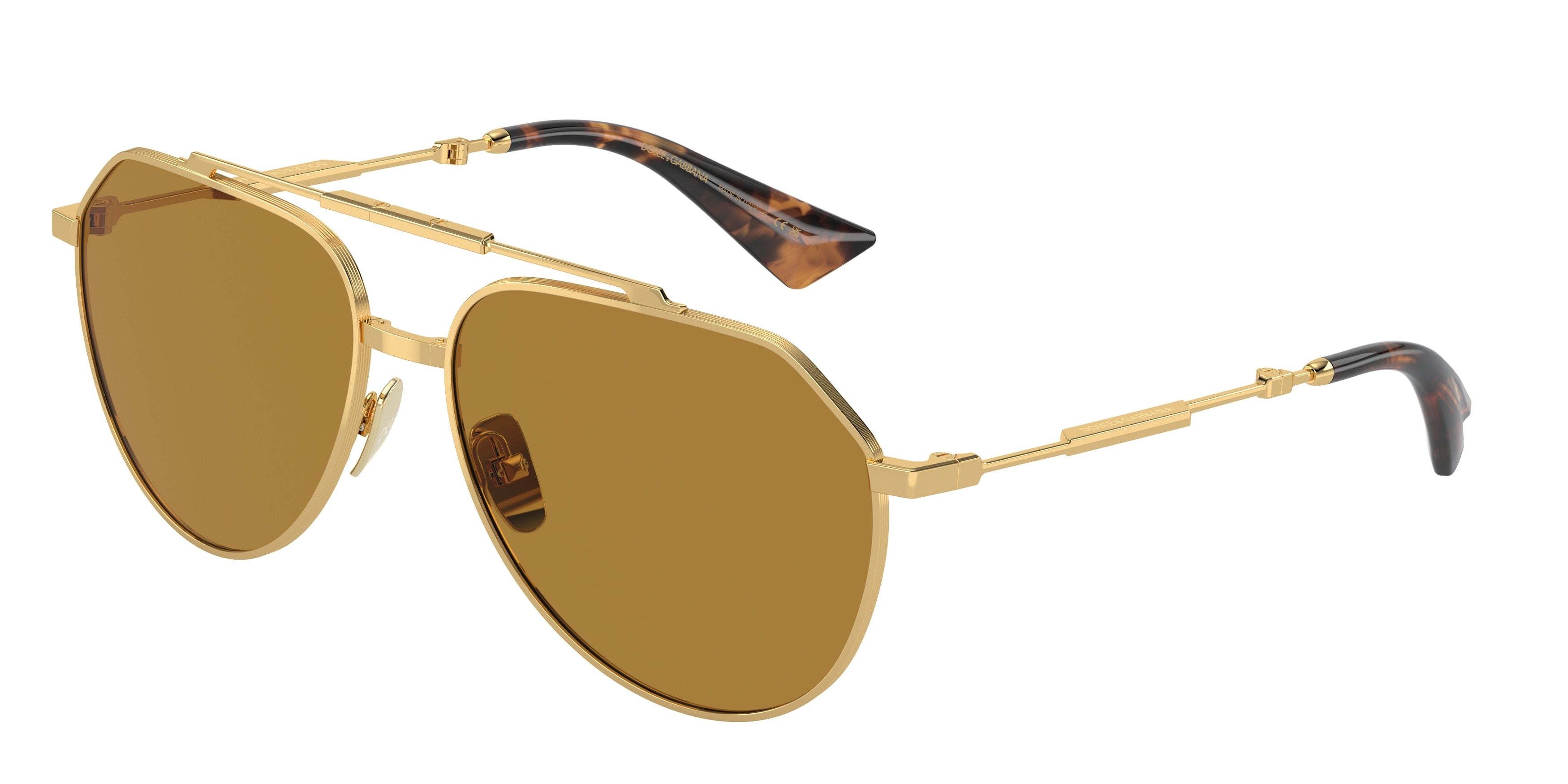 DOLCE & GABBANA DG2302 Pilot Sunglasses  02/53-Gold 60-140-15 - Color Map Gold