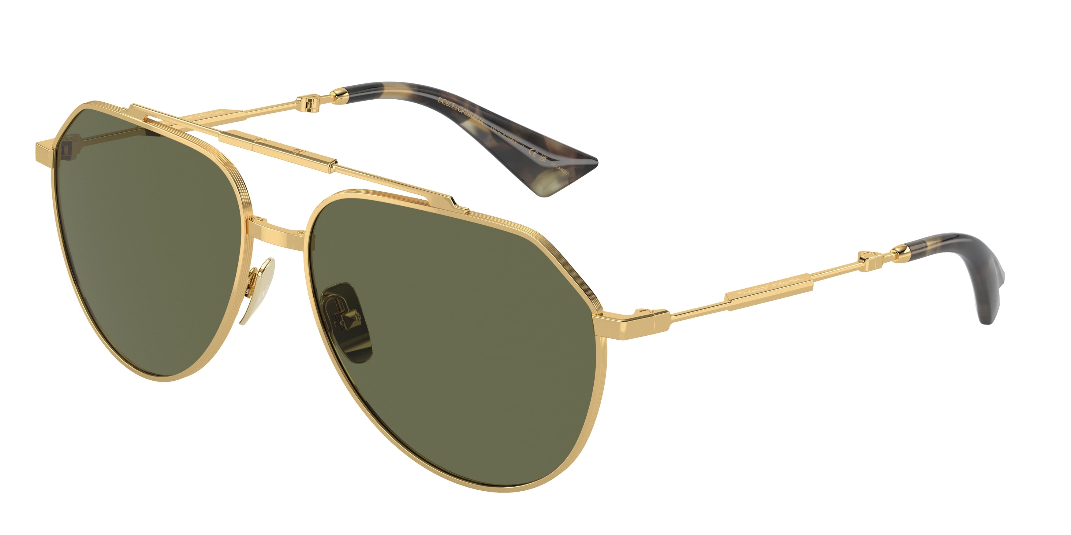 DOLCE & GABBANA DG2302 Pilot Sunglasses  02/58-Gold 60-140-15 - Color Map Gold