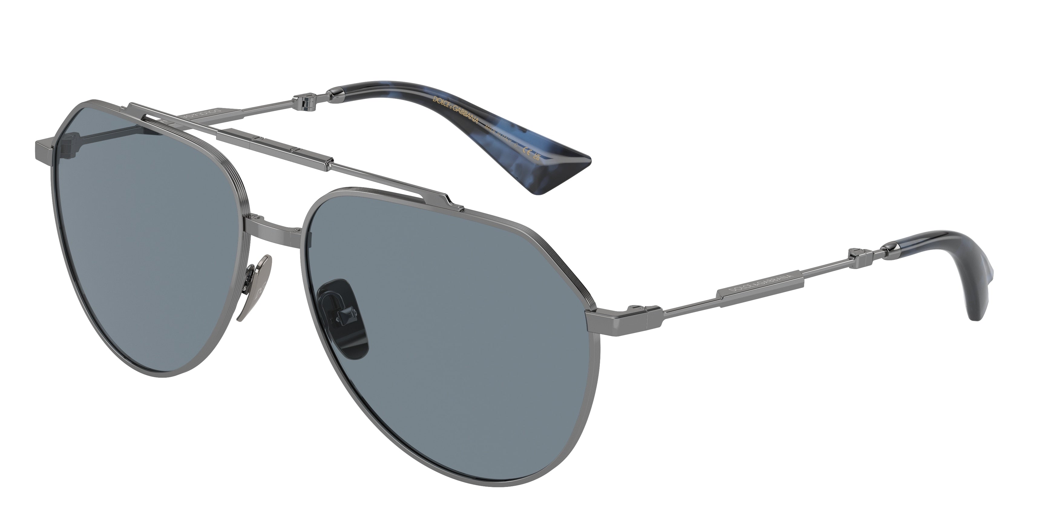 DOLCE & GABBANA DG2302 Pilot Sunglasses  04/56-Gunmetal 60-140-15 - Color Map Grey