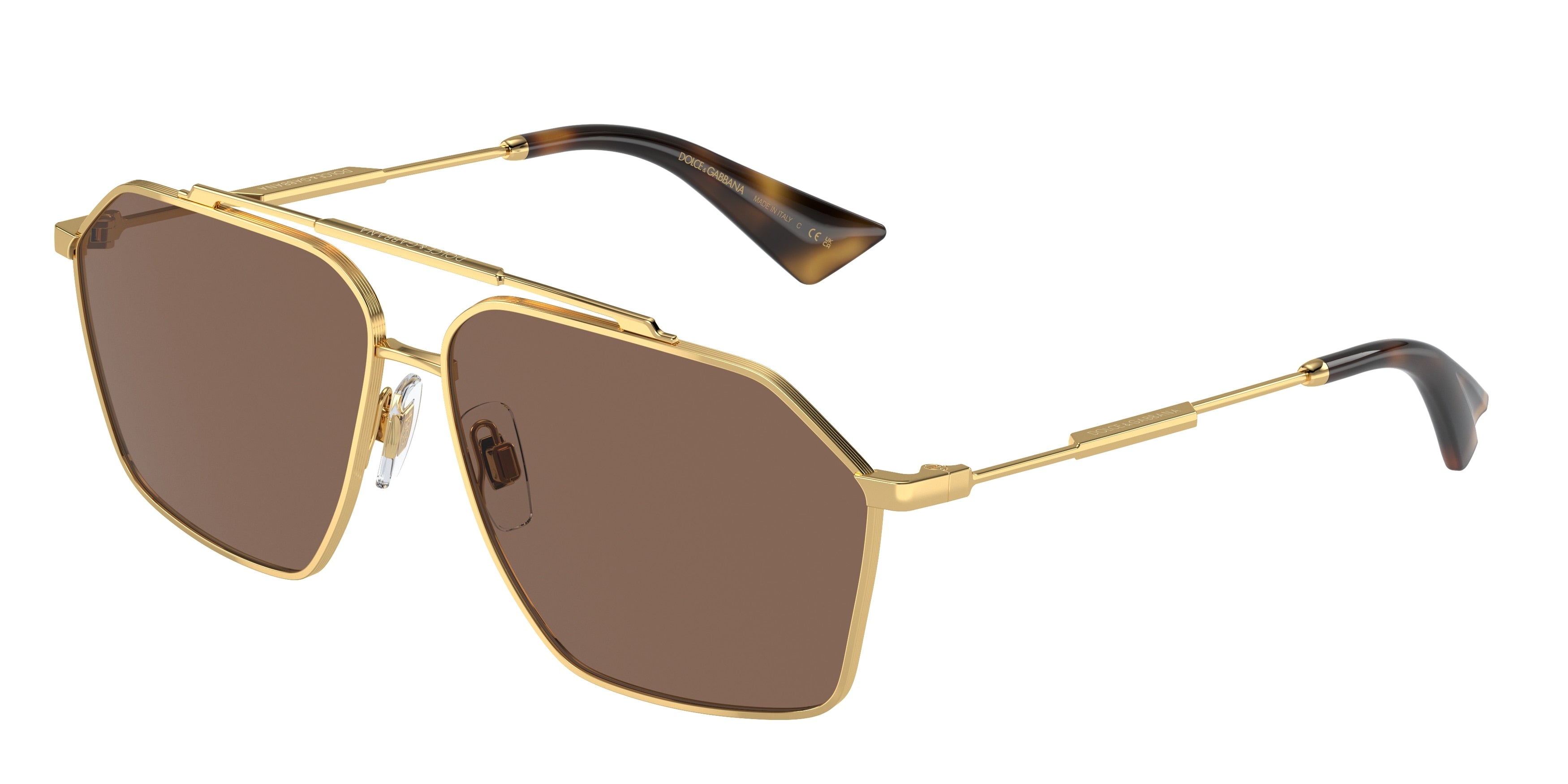 DOLCE & GABBANA DG2303 Pilot Sunglasses  02/73-Gold 61-145-12 - Color Map Gold