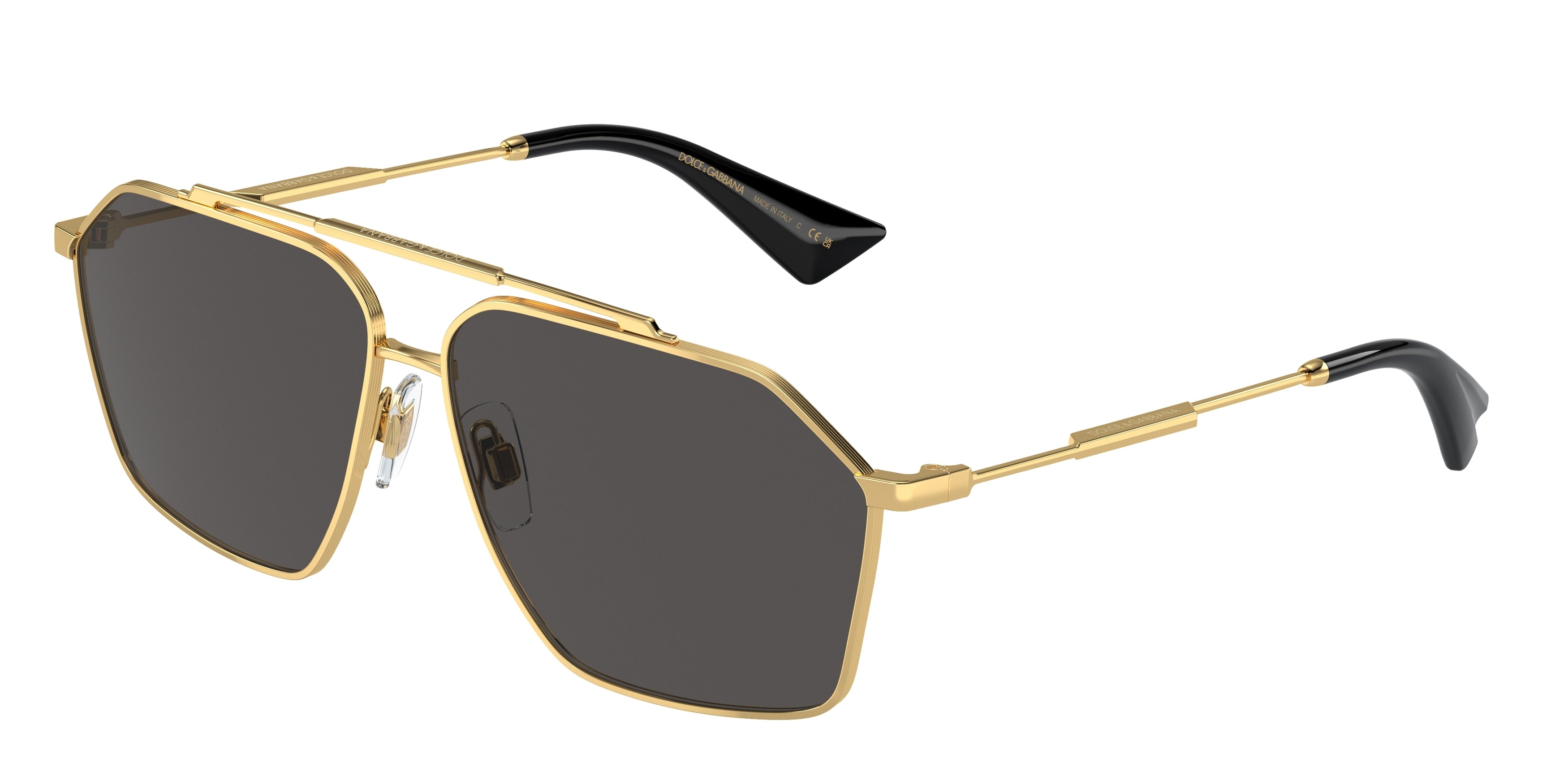 DOLCE & GABBANA DG2303 Pilot Sunglasses  02/87-Gold 61-145-12 - Color Map Gold