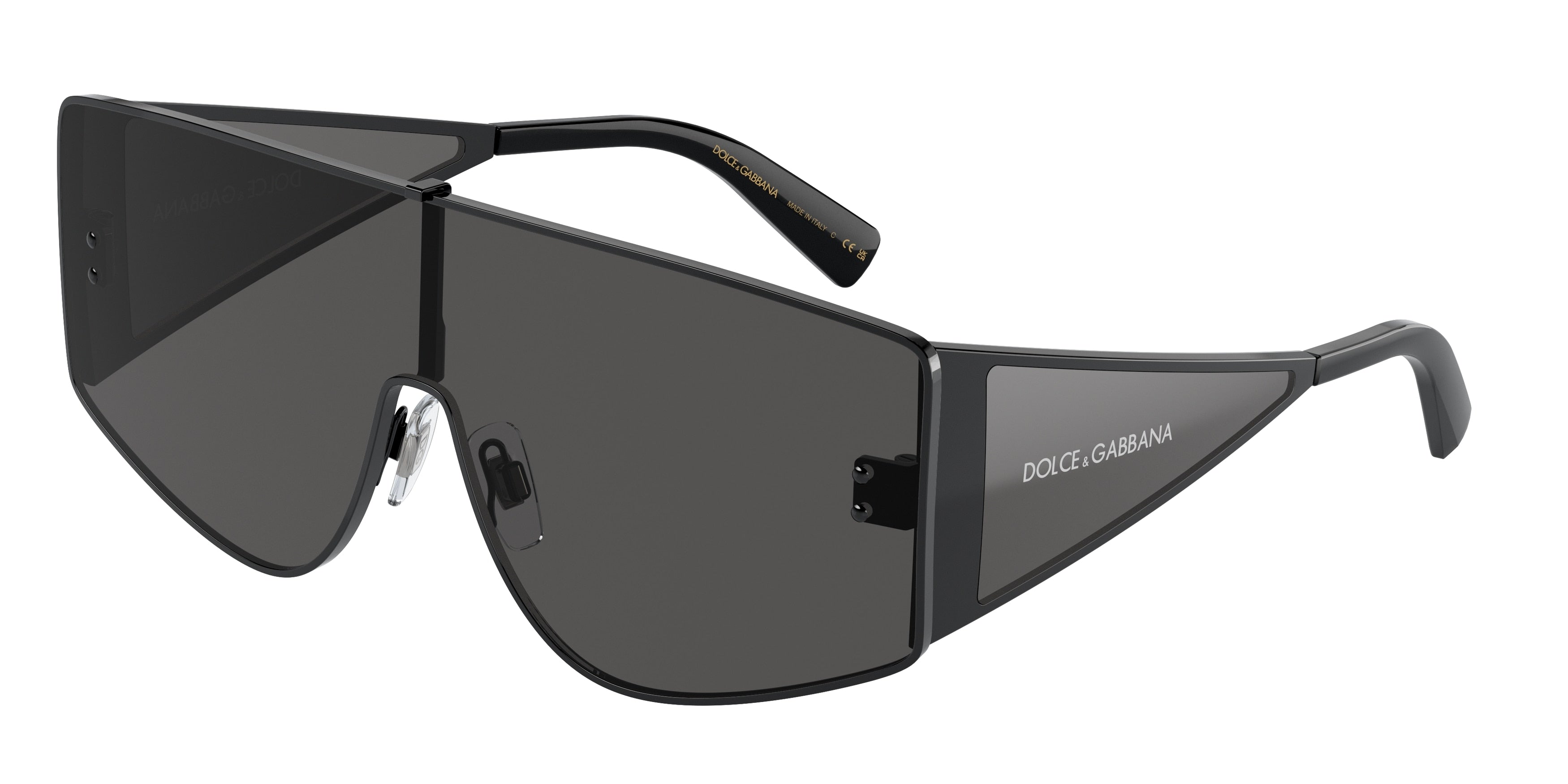 DOLCE & GABBANA DG2305 Rectangle Sunglasses  01/87-Black 44-145-144 - Color Map Black