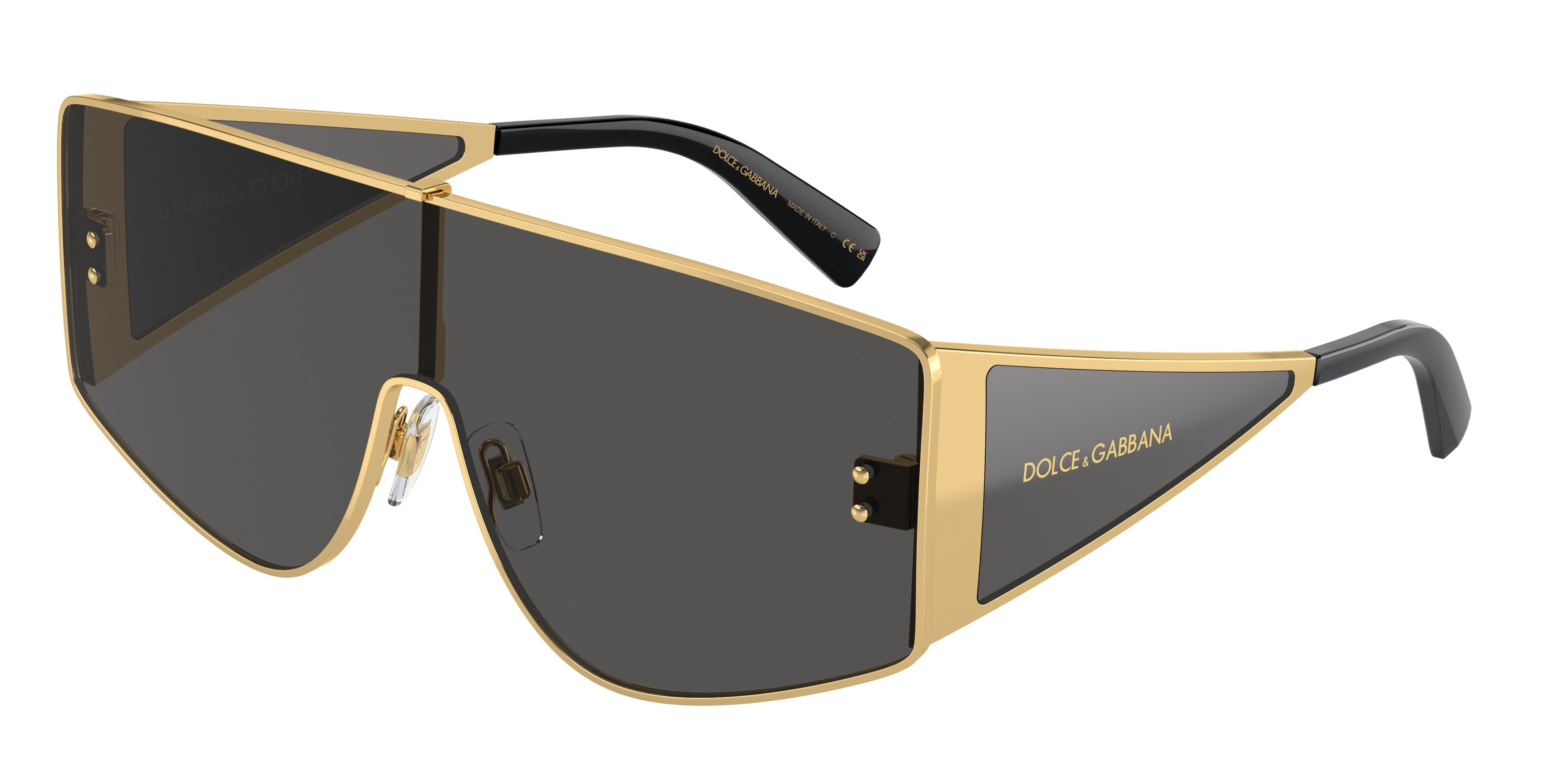 DOLCE & GABBANA DG2305 Rectangle Sunglasses  02/87-Gold 44-145-144 - Color Map Gold