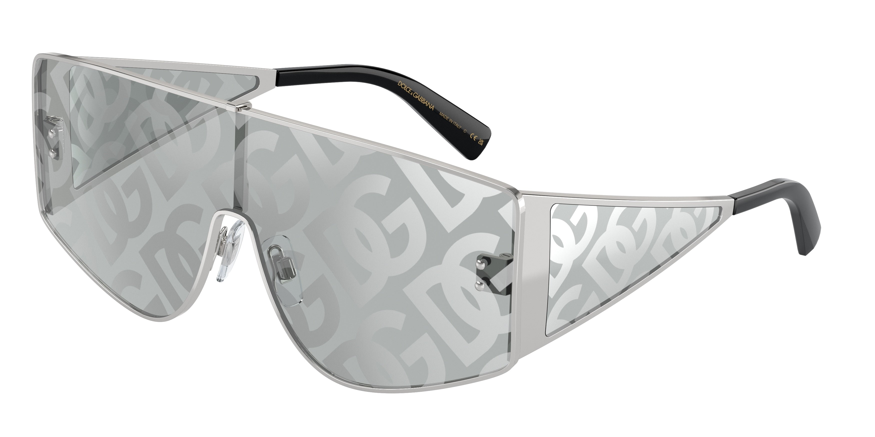 DOLCE & GABBANA DG2305 Rectangle Sunglasses  05/AL-Silver 44-145-144 - Color Map Silver