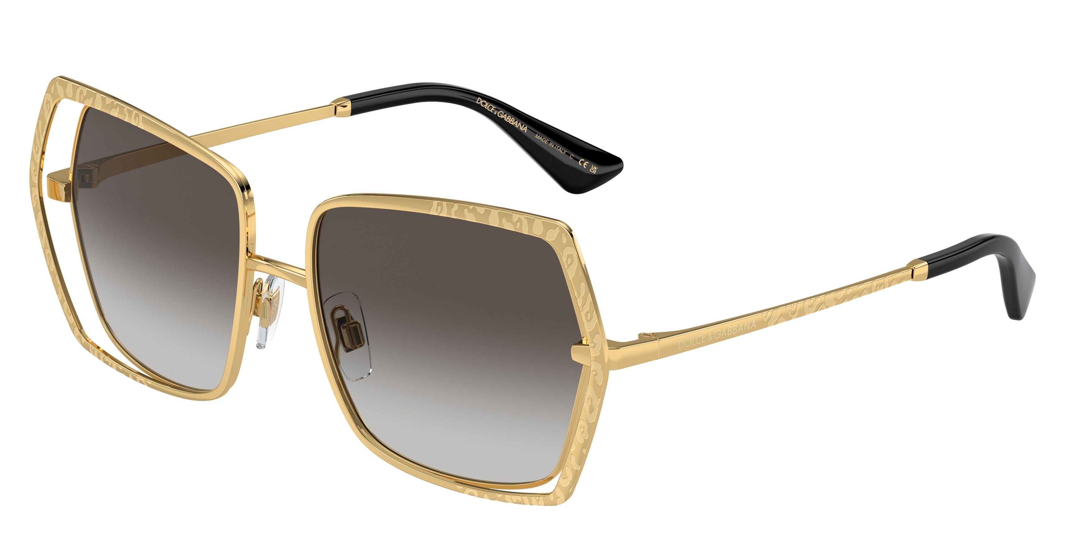 DOLCE & GABBANA DG2306 Butterfly Sunglasses  02/8G-Gold 55-145-16 - Color Map Gold