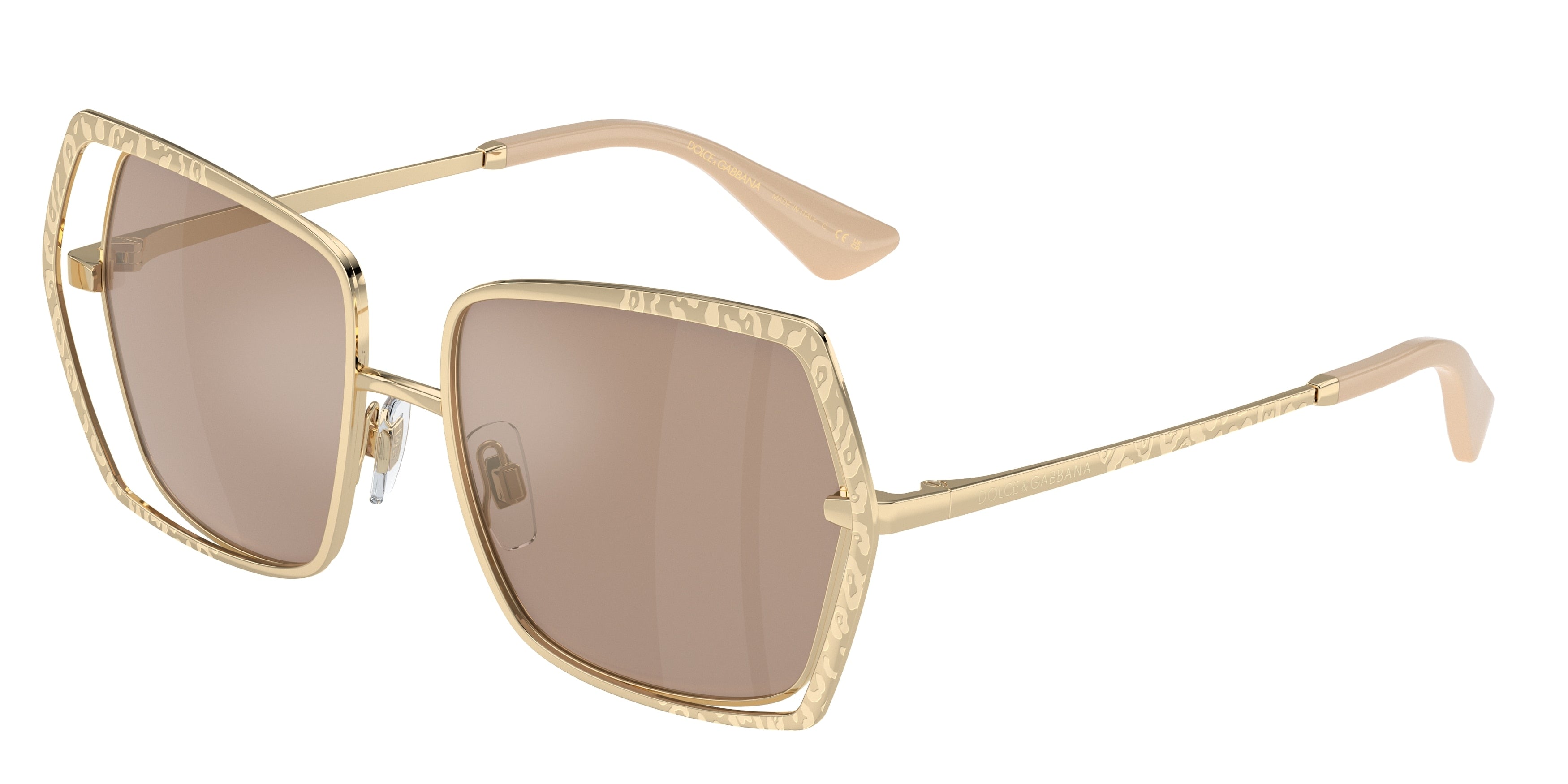 DOLCE & GABBANA DG2306 Butterfly Sunglasses  488/5A-Pale Gold 55-145-16 - Color Map Gold