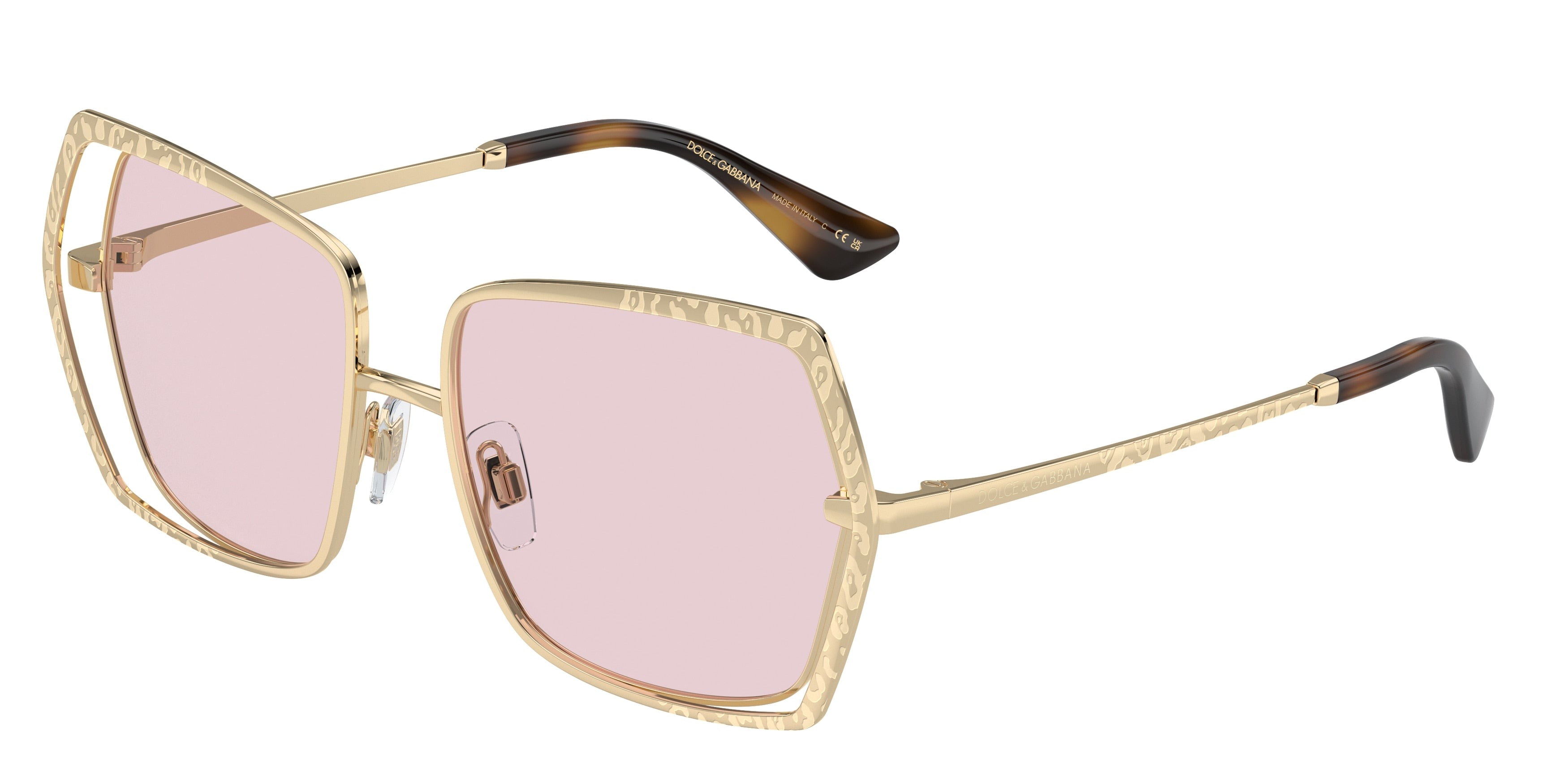 DOLCE & GABBANA DG2306 Butterfly Sunglasses  488/P5-Pale Gold 55-145-16 - Color Map Gold